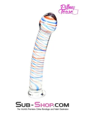 0591M      Candy Cane Red and Blue Striped Glass Massager - LAST CHANCE - Final Closeout!