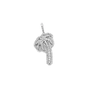 10K White Gold Palm Tree Diamond Pendant 1.0 CT 1.26"
