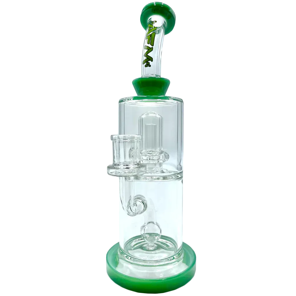 10" AFM Dot Double Perc Glass Dab Rig