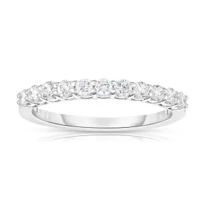 11-Stone 0.40Ct Diamond Wedding Band in 14K White Gold
