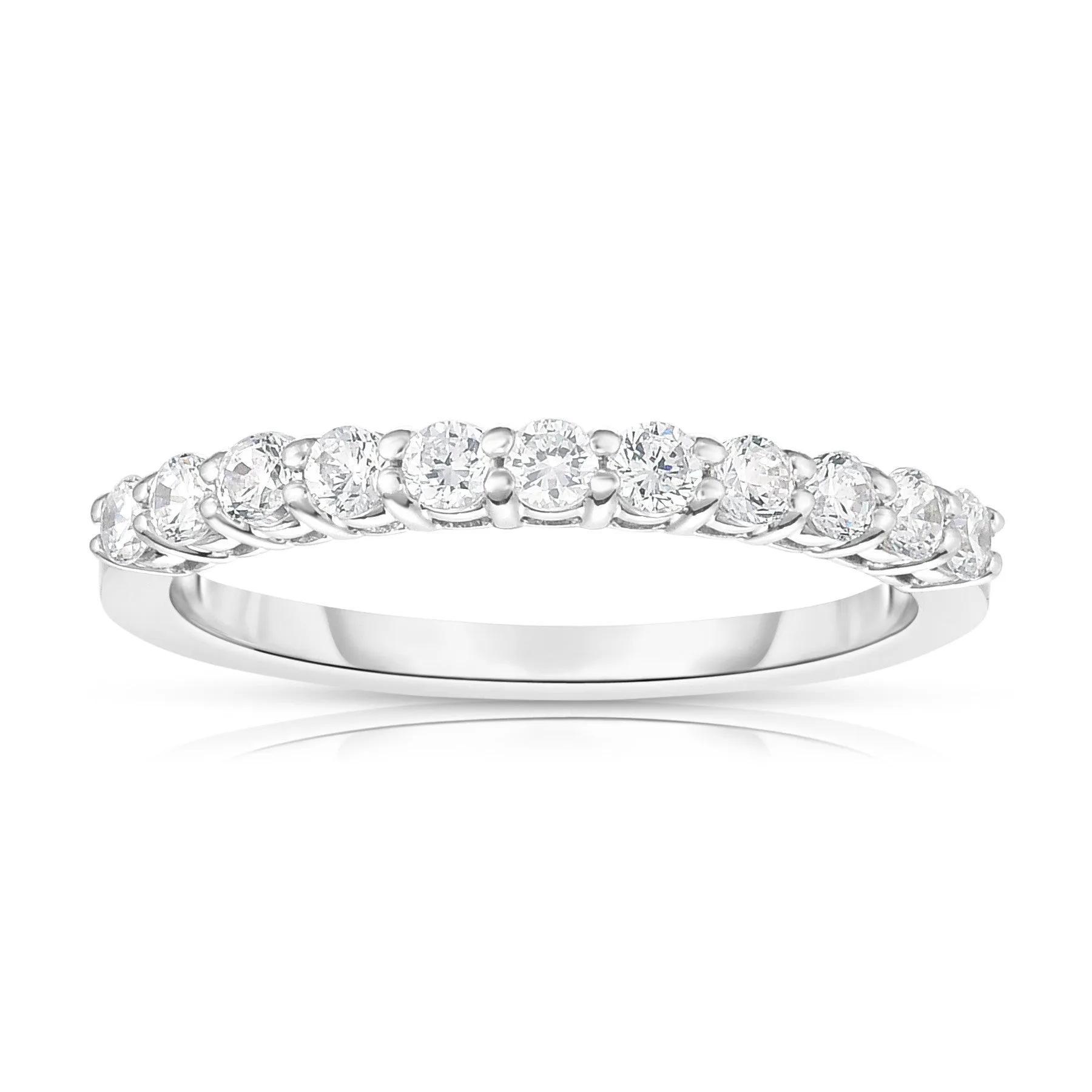 11-Stone 0.40Ct Diamond Wedding Band in 14K White Gold