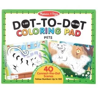 123 Dot-to-Dot Coloring Pad - Pets