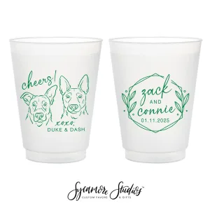 12oz or 16oz Frosted Unbreakable Plastic Cup #221 - Custom Pet Illustration