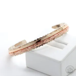 14K Gold Hawaiian Bracelet (8mm width, Flat Style)