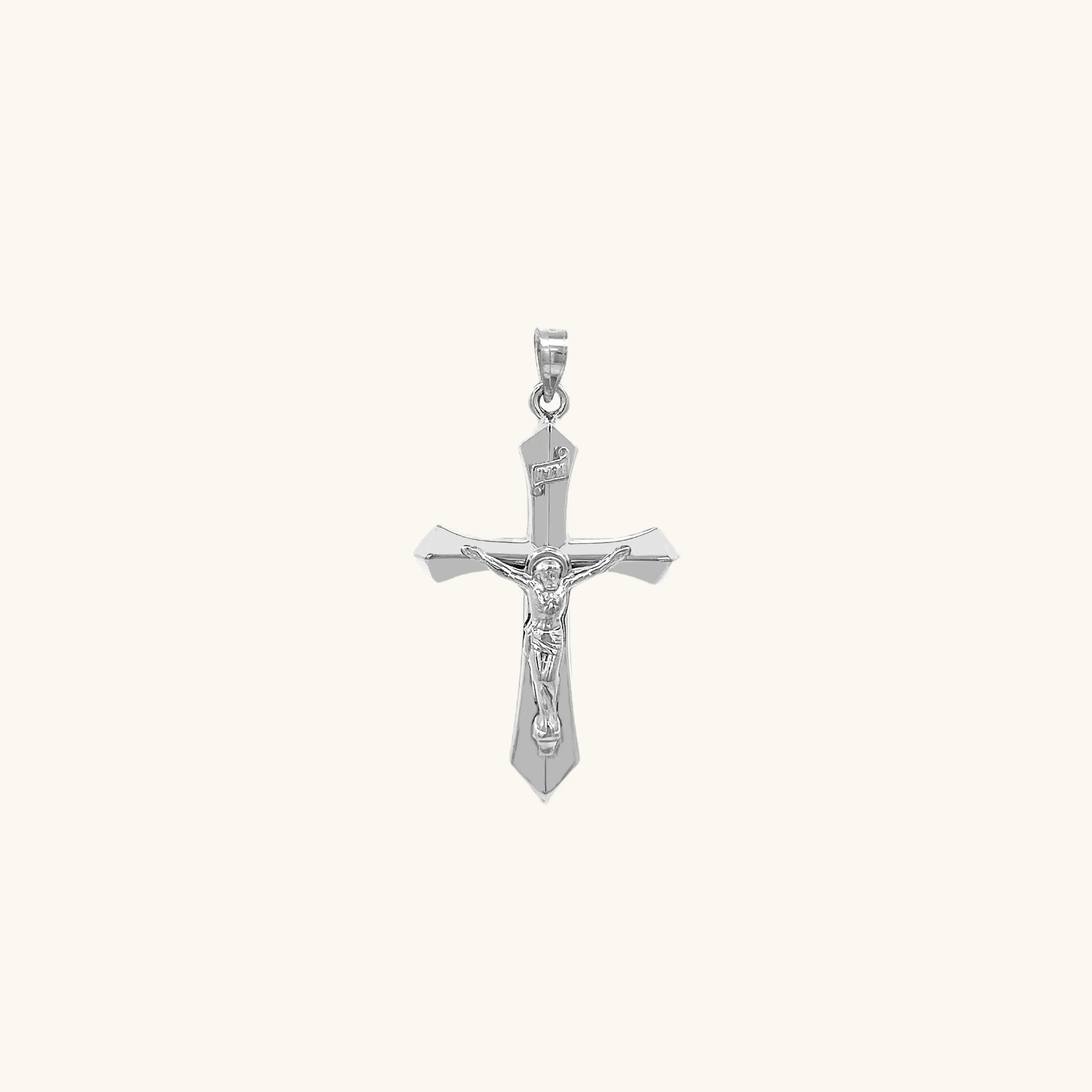 14K GOLD INRI CRUCIFIX PENDANT