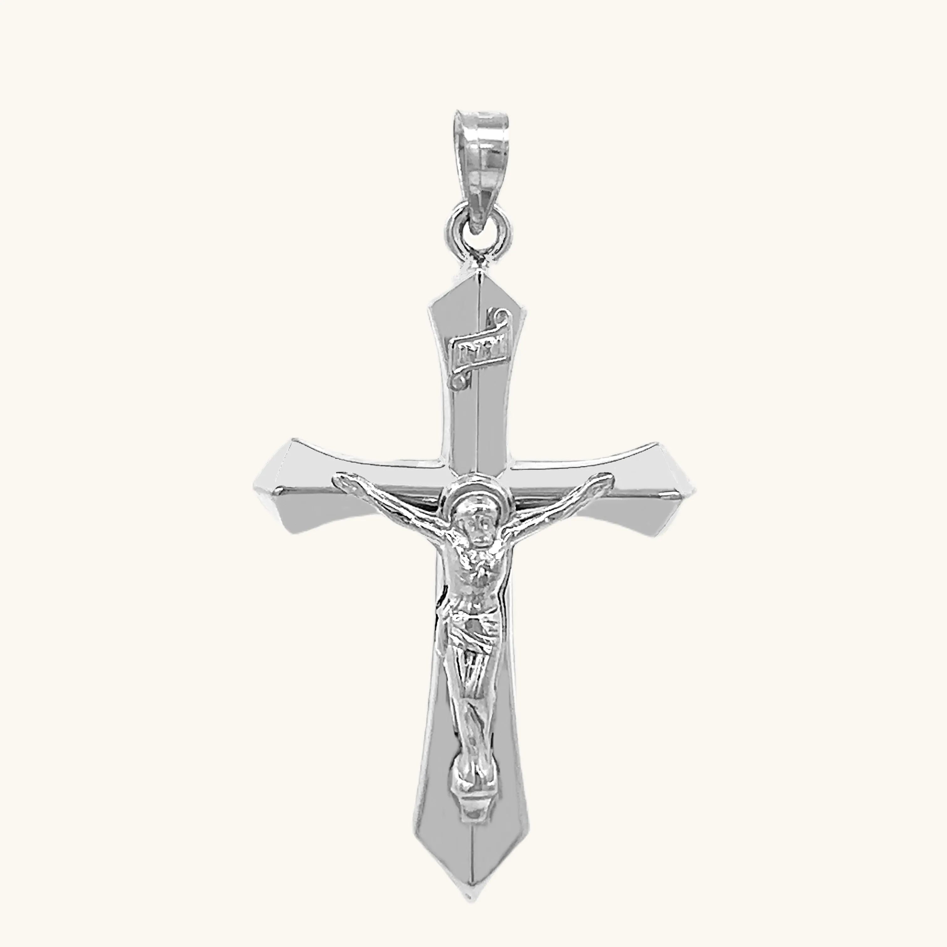 14K GOLD INRI CRUCIFIX PENDANT