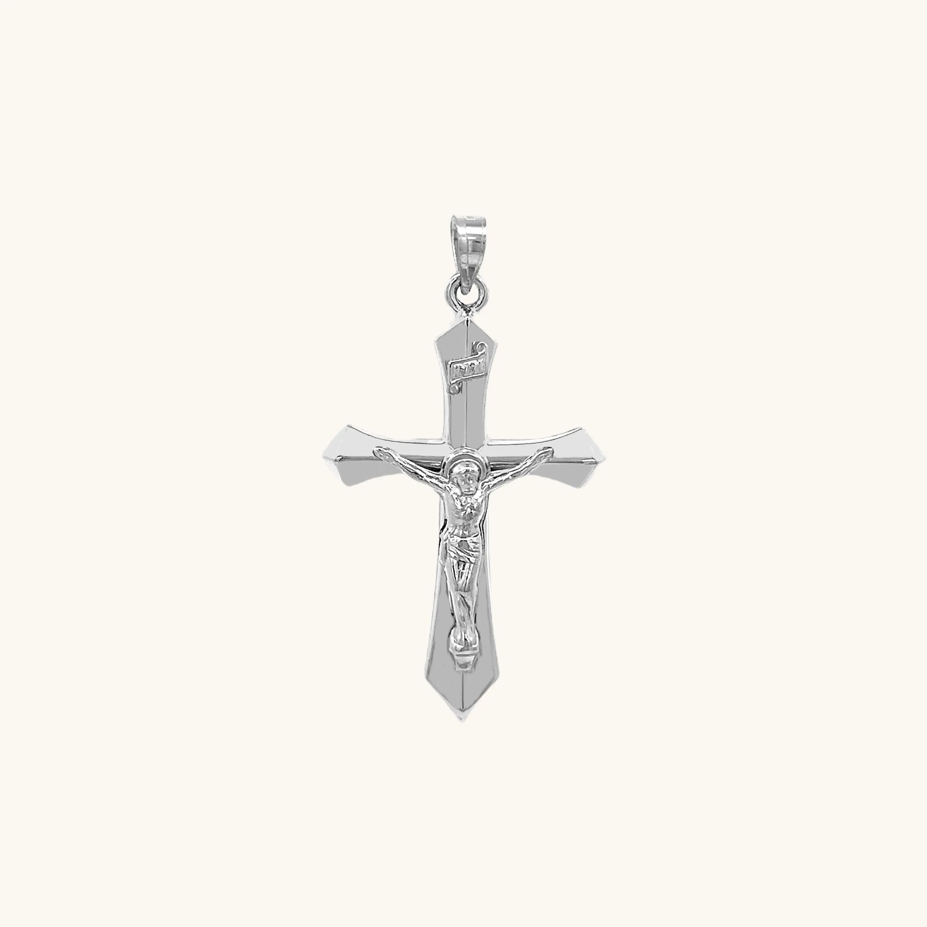 14K GOLD INRI CRUCIFIX PENDANT