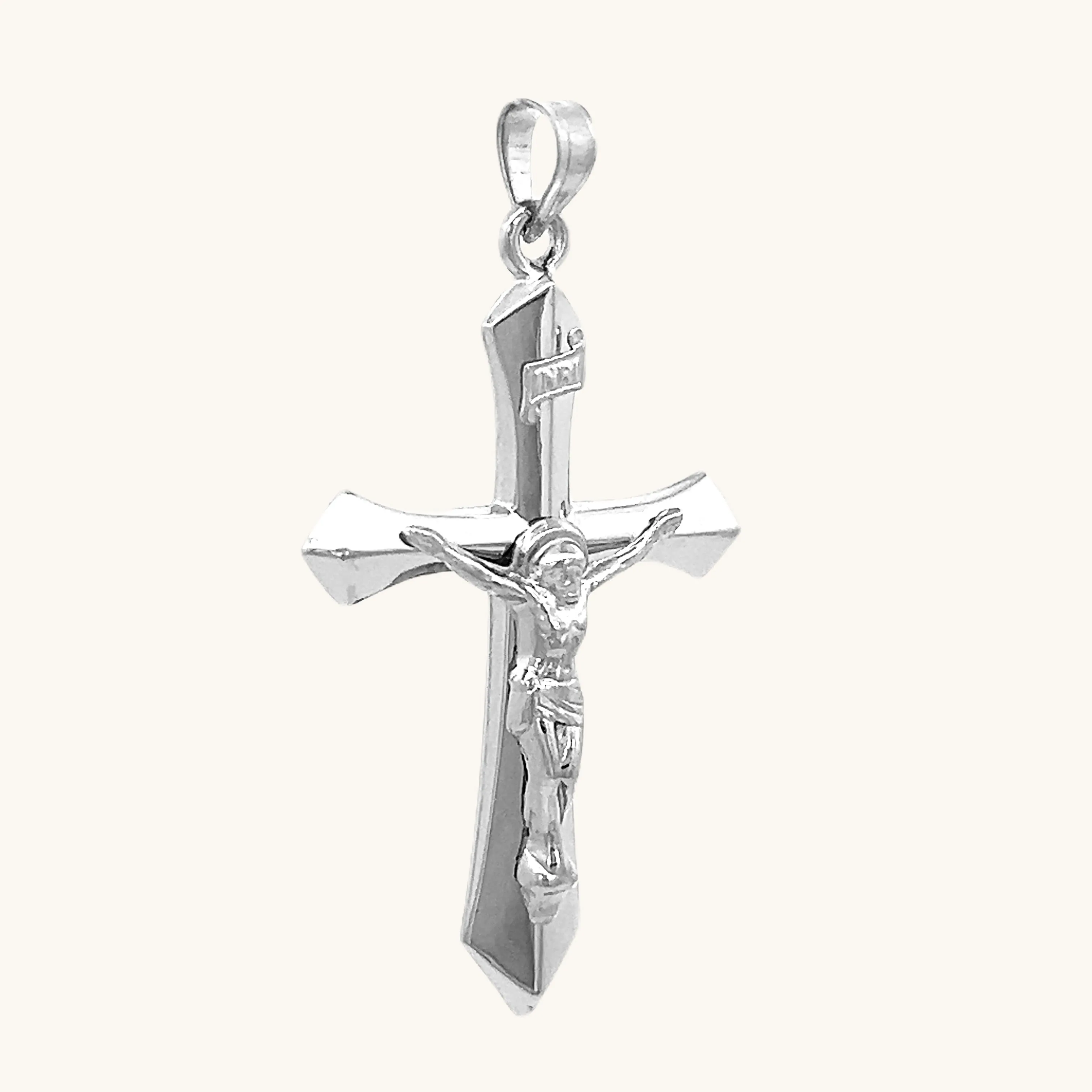 14K GOLD INRI CRUCIFIX PENDANT