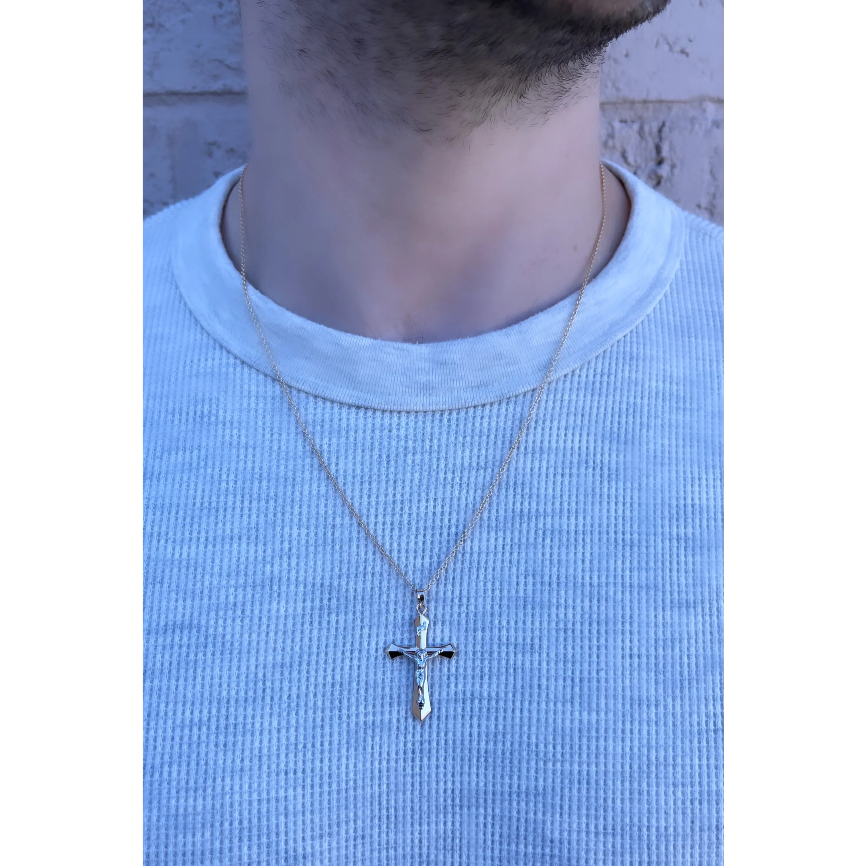 14K GOLD INRI CRUCIFIX PENDANT