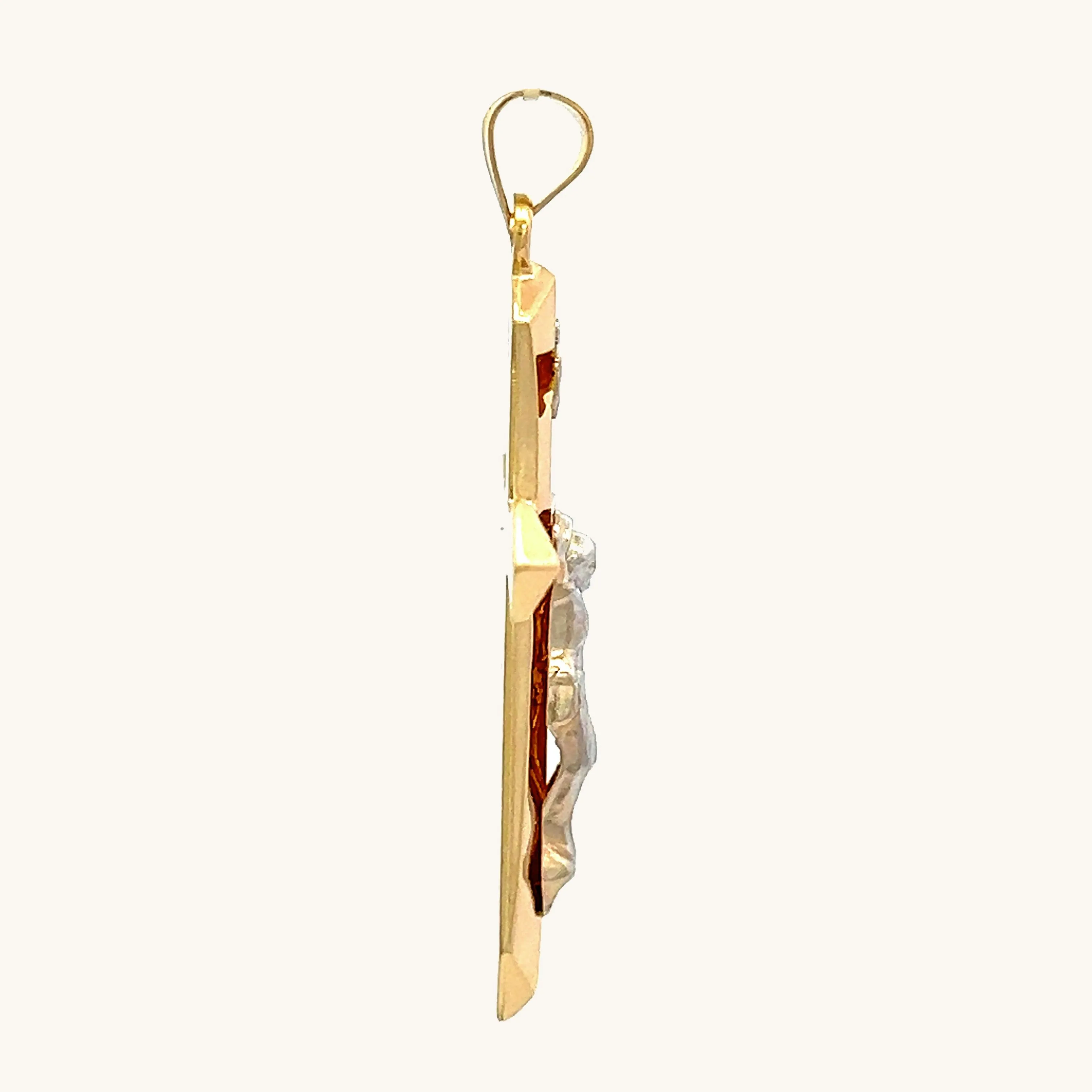14K GOLD INRI CRUCIFIX PENDANT