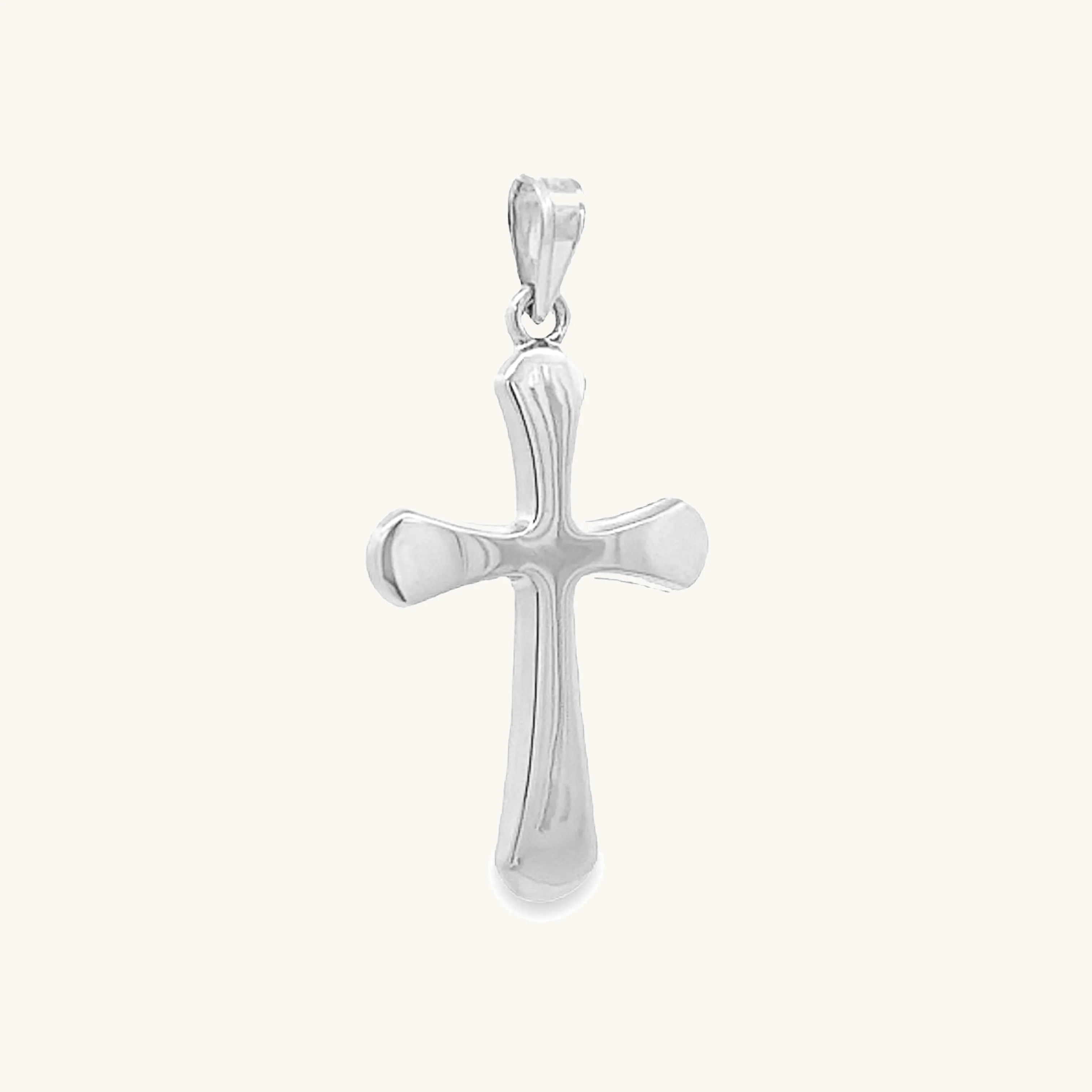 14K GOLD ROUNDED CROSS PENDANT