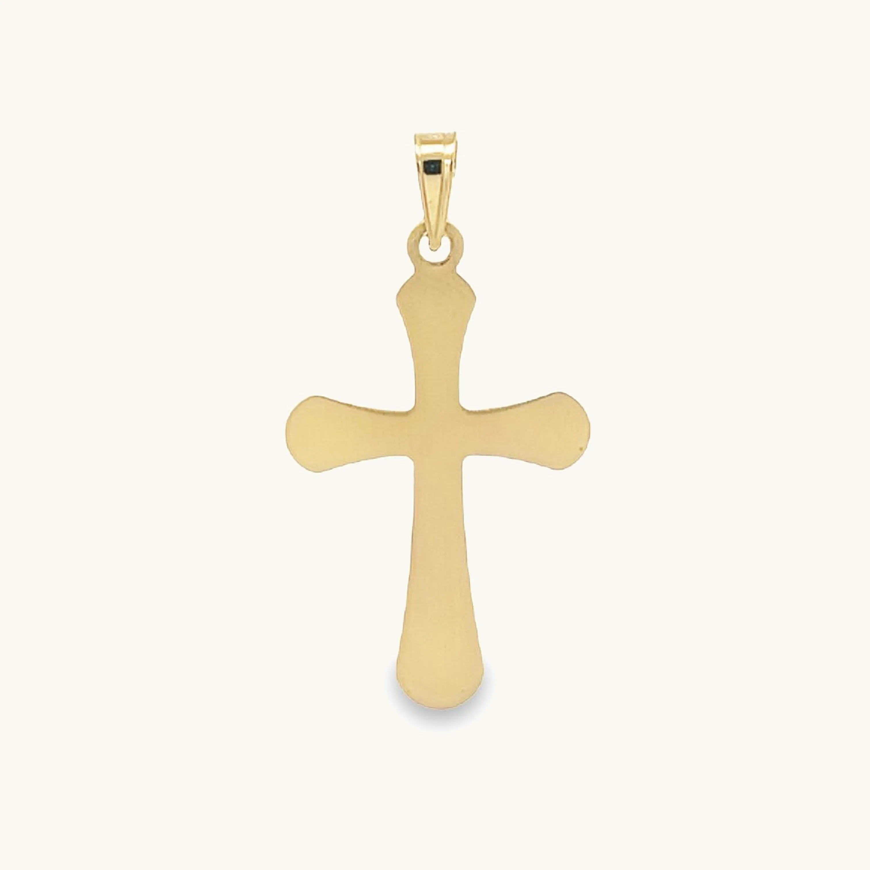 14K GOLD ROUNDED CROSS PENDANT