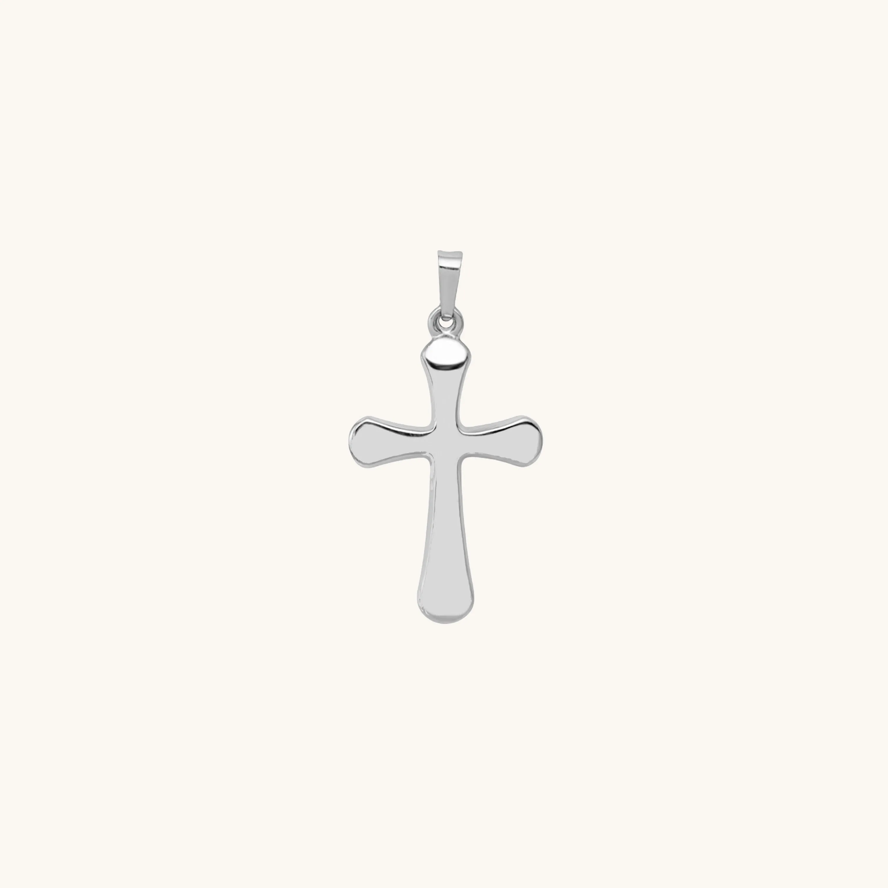14K GOLD ROUNDED CROSS PENDANT