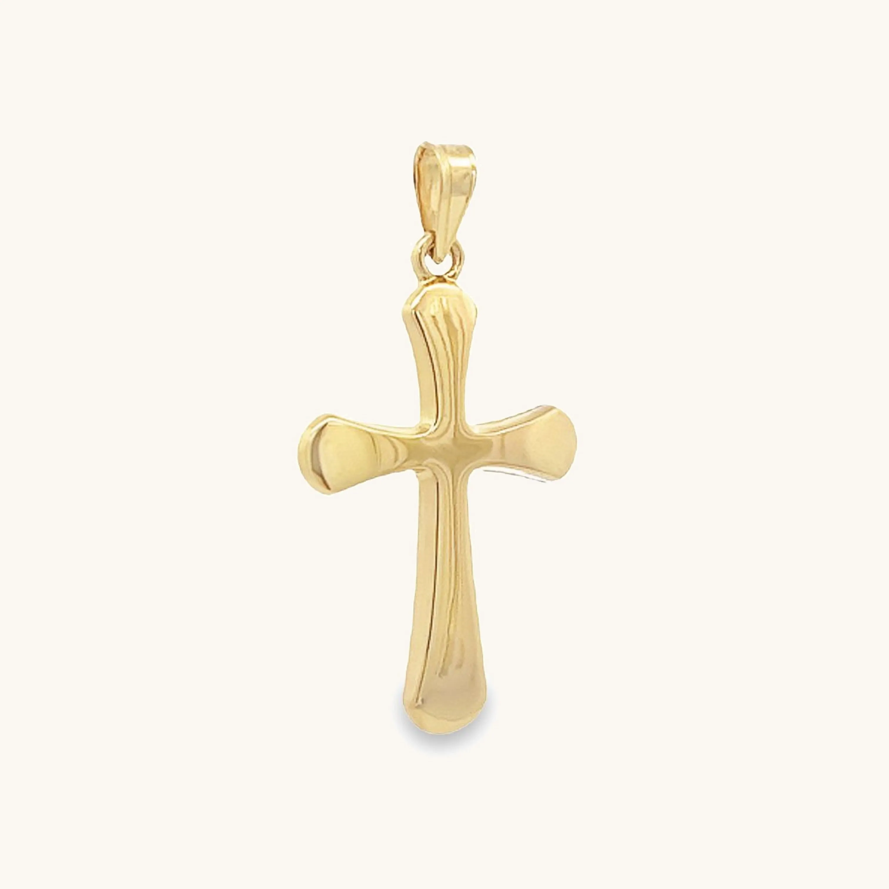 14K GOLD ROUNDED CROSS PENDANT