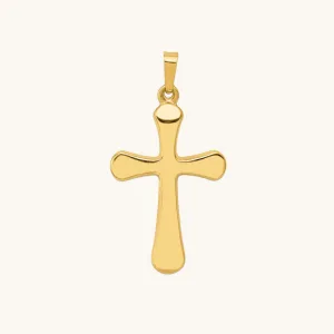 14K GOLD ROUNDED CROSS PENDANT