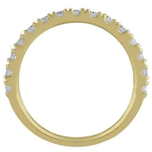 14K Solid Yellow Gold Womens Diamond Wedding Ring Band 0.75  Ctw