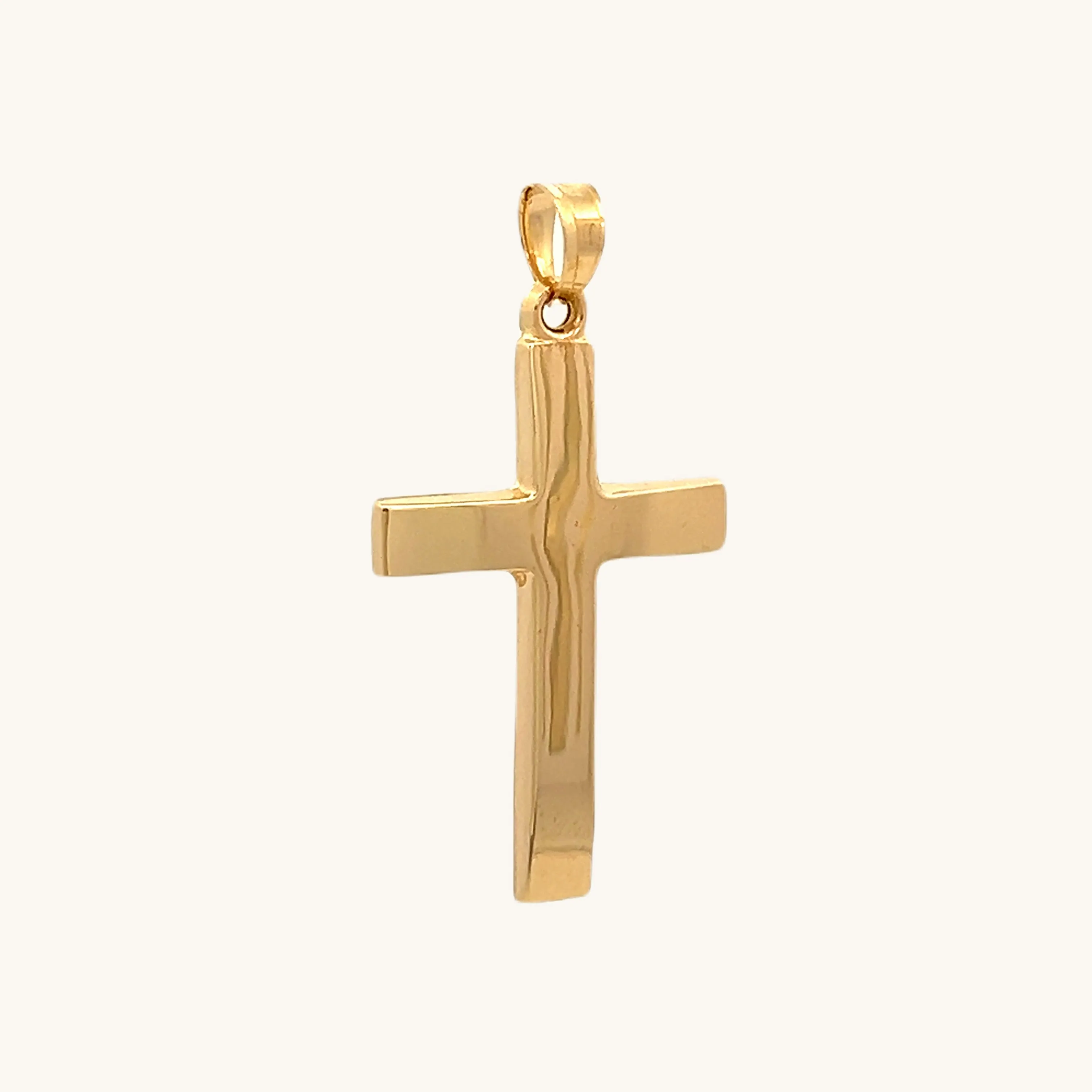 14K YELLOW GOLD PLAIN CROSS PENDANT