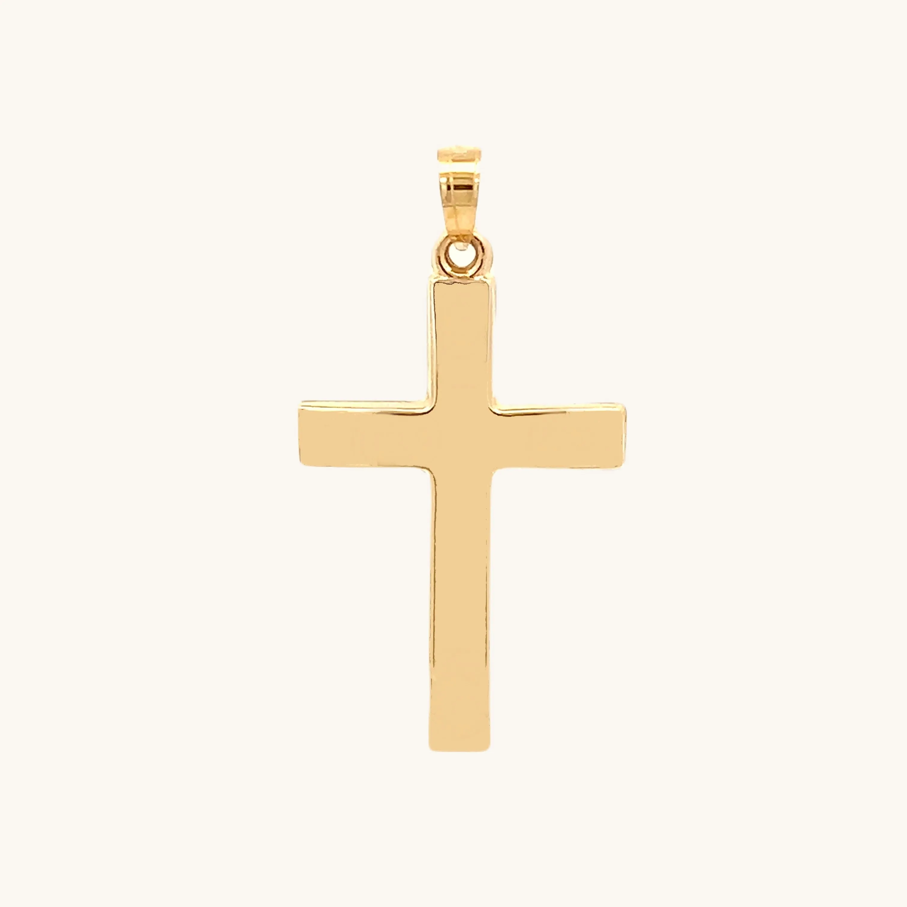 14K YELLOW GOLD PLAIN CROSS PENDANT
