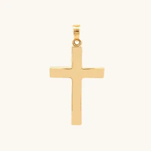 14K YELLOW GOLD PLAIN CROSS PENDANT