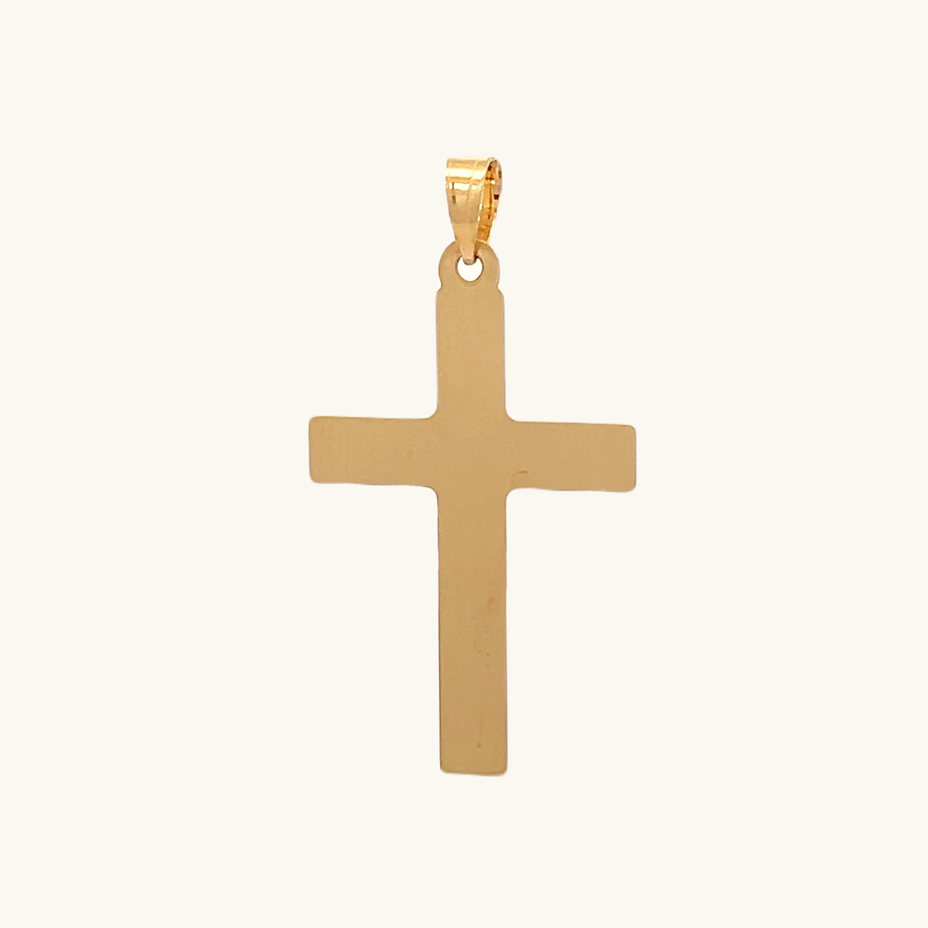 14K YELLOW GOLD PLAIN CROSS PENDANT