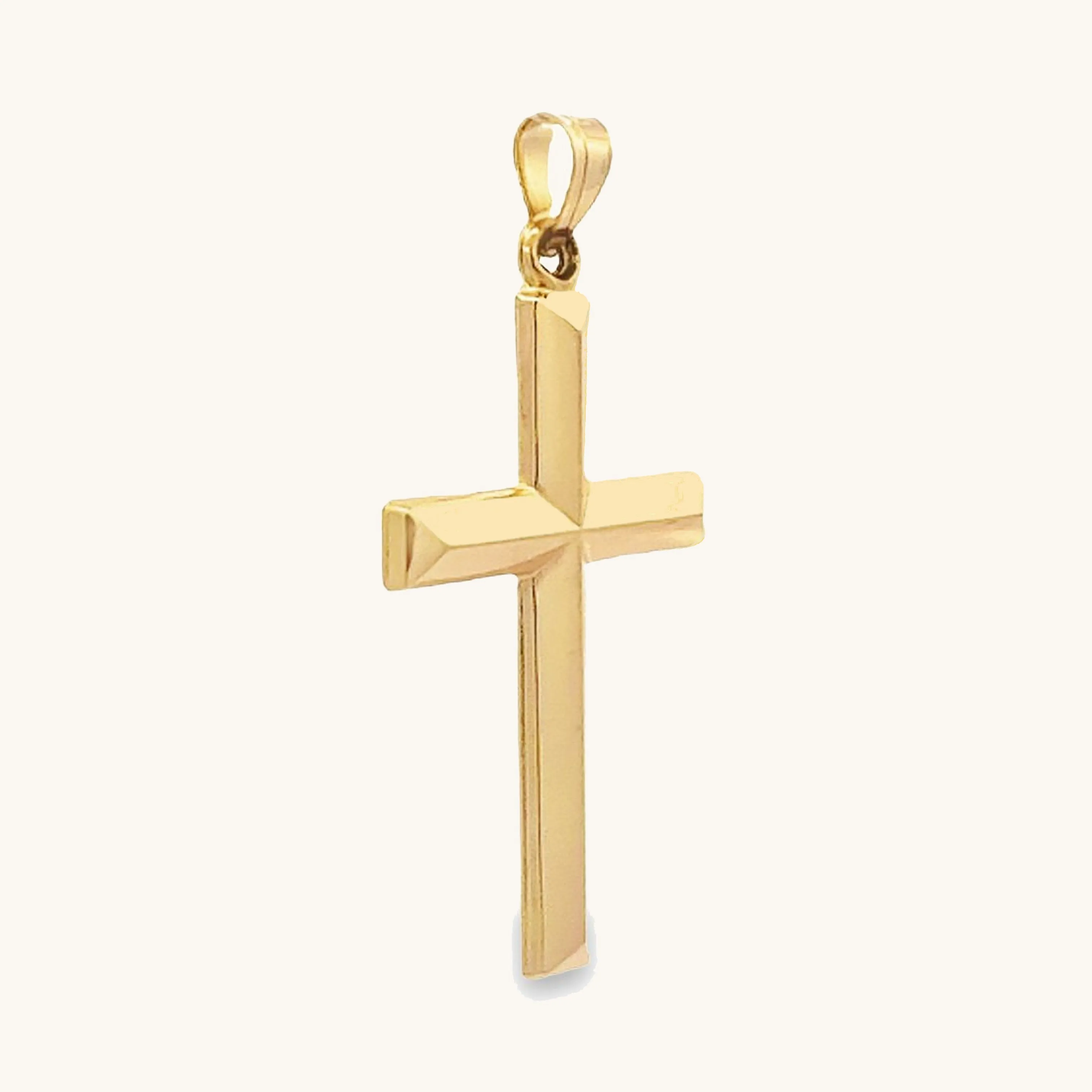 14K YELLOW GOLD SIMPLE CROSS PENDANT