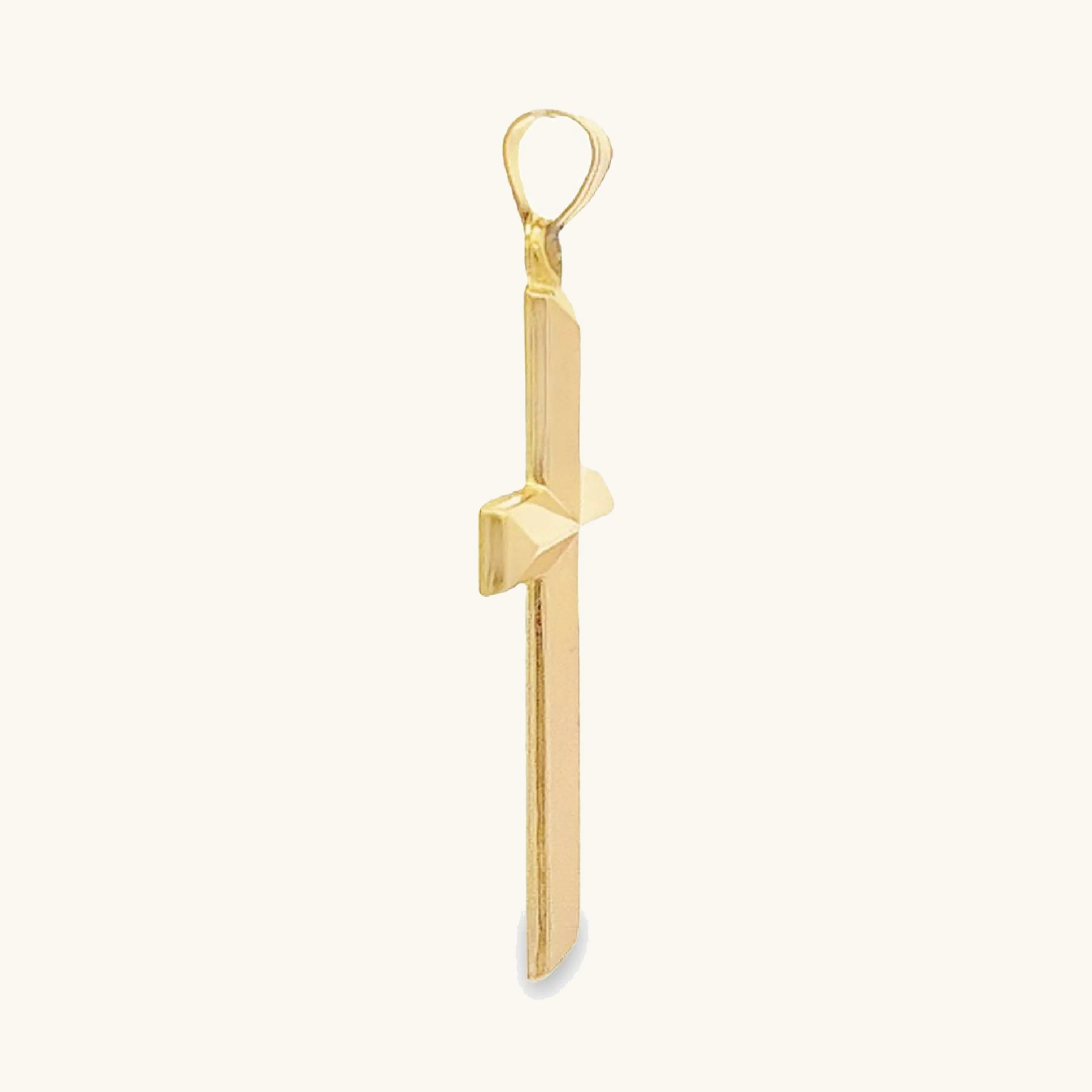 14K YELLOW GOLD SIMPLE CROSS PENDANT