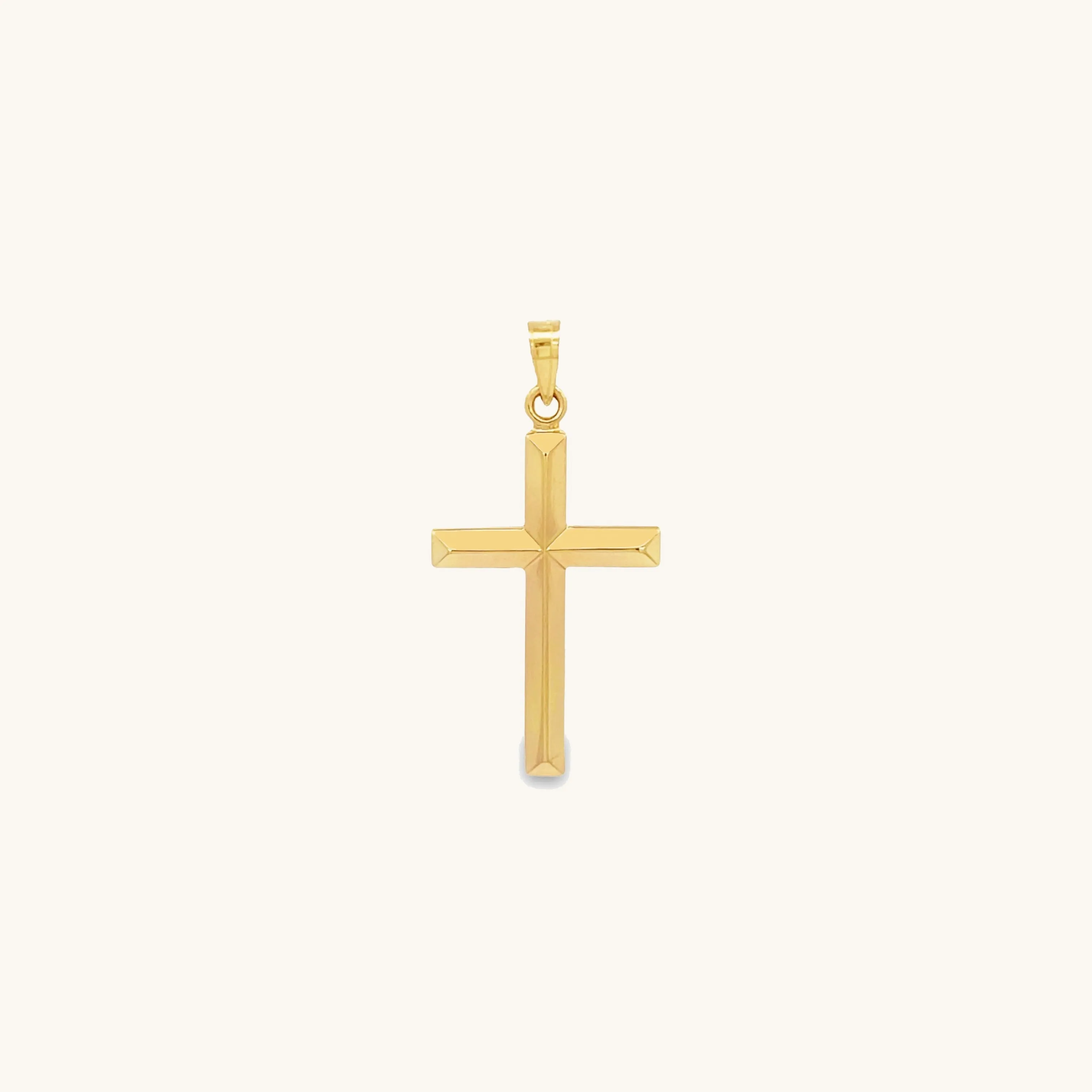 14K YELLOW GOLD SIMPLE CROSS PENDANT