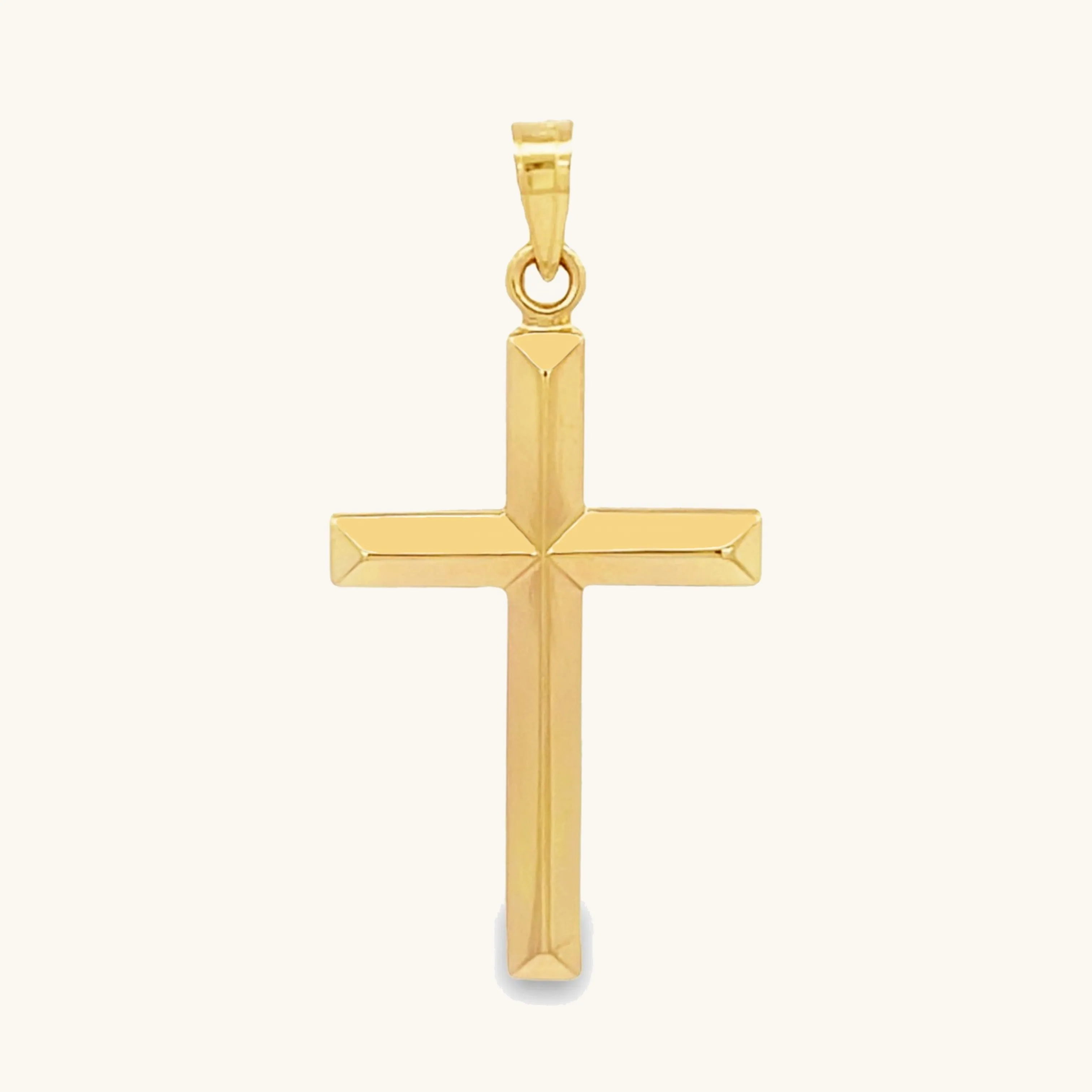 14K YELLOW GOLD SIMPLE CROSS PENDANT