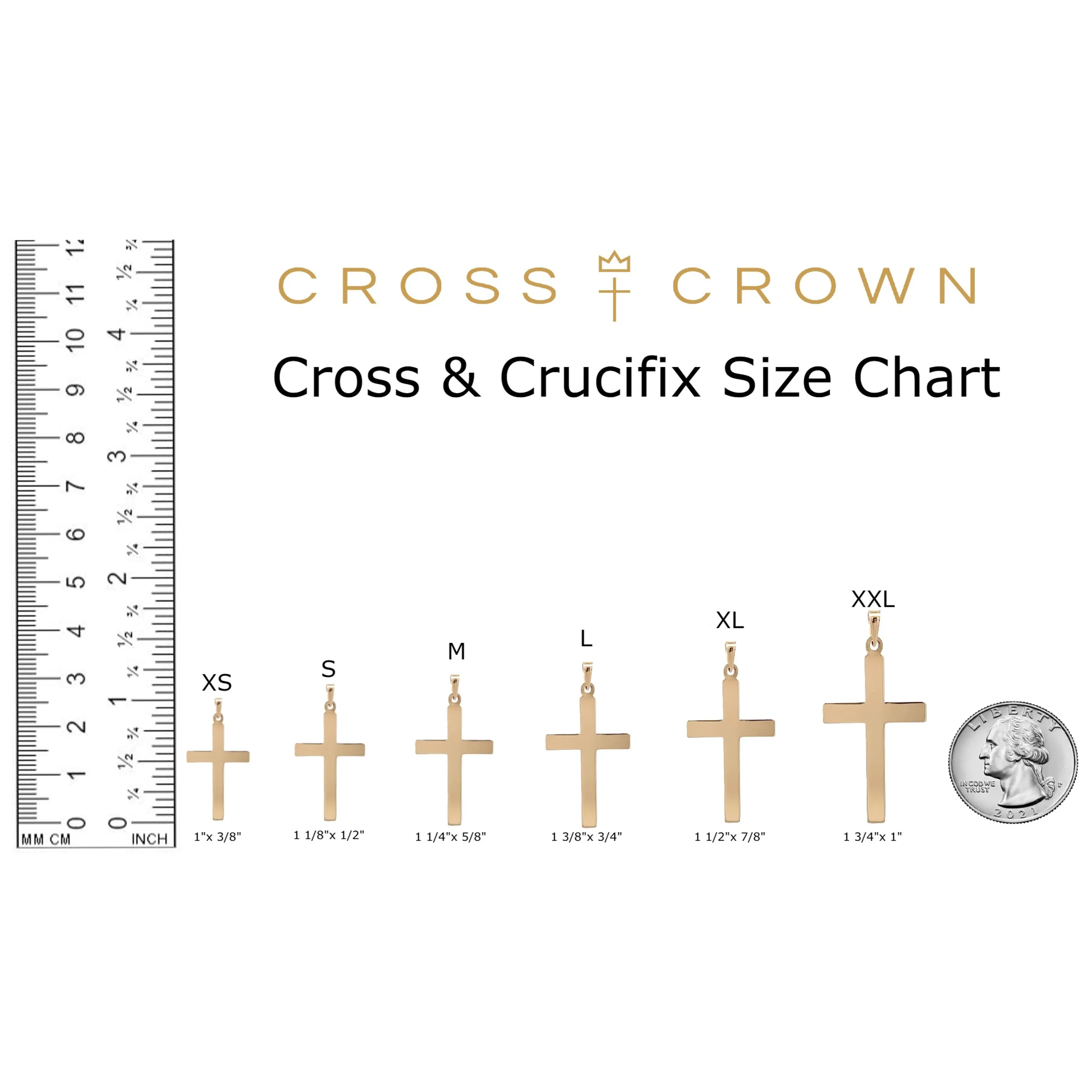 14K YELLOW GOLD SIMPLE CROSS PENDANT