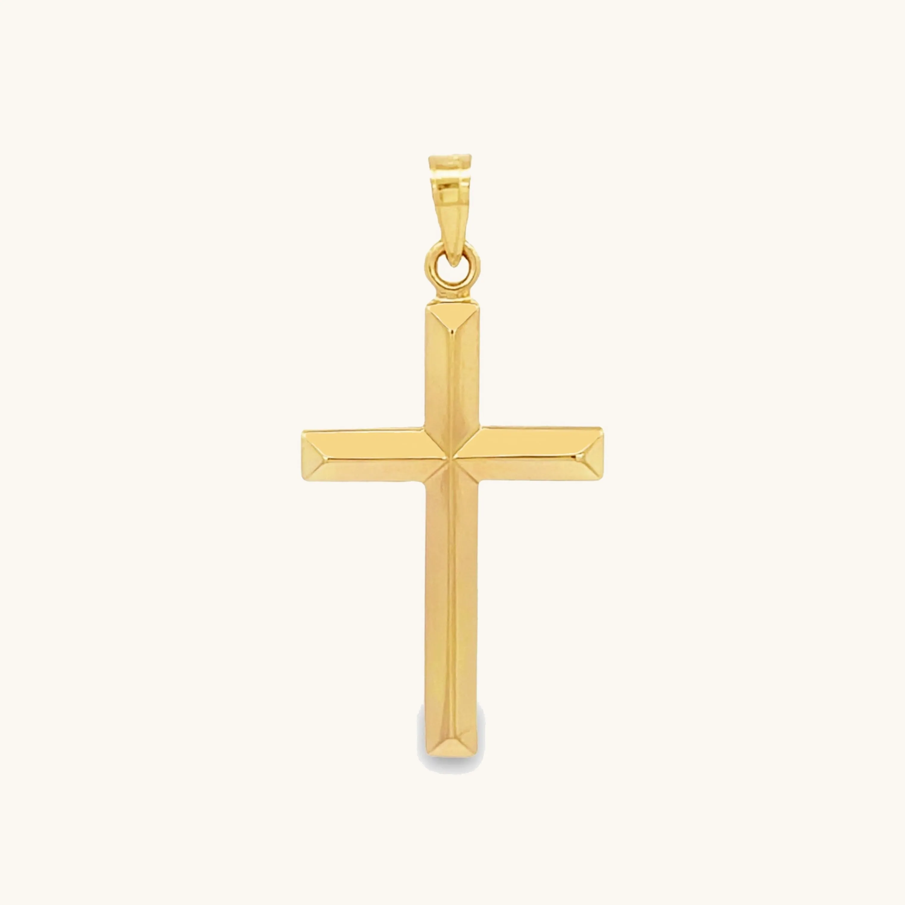 14K YELLOW GOLD SIMPLE CROSS PENDANT