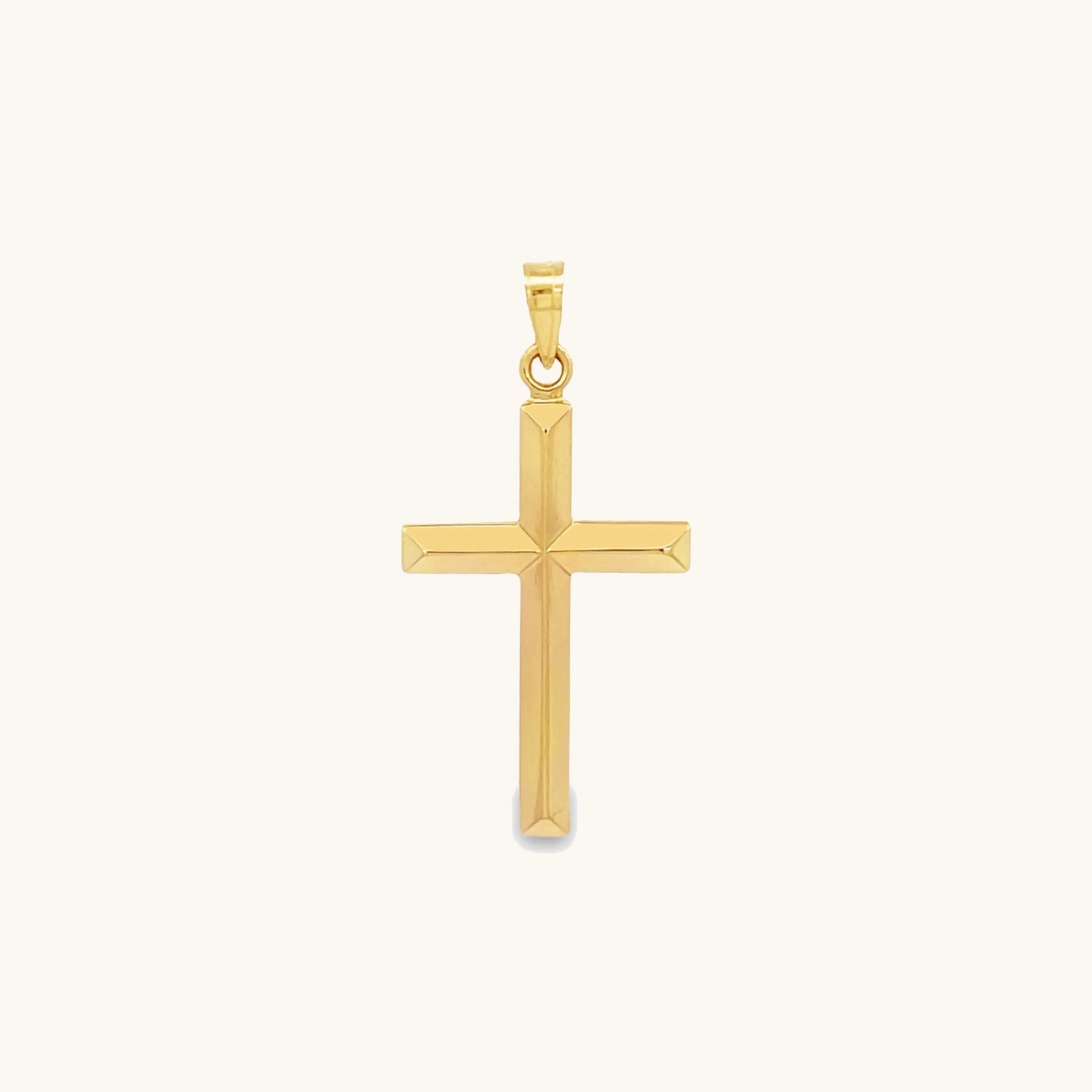 14K YELLOW GOLD SIMPLE CROSS PENDANT