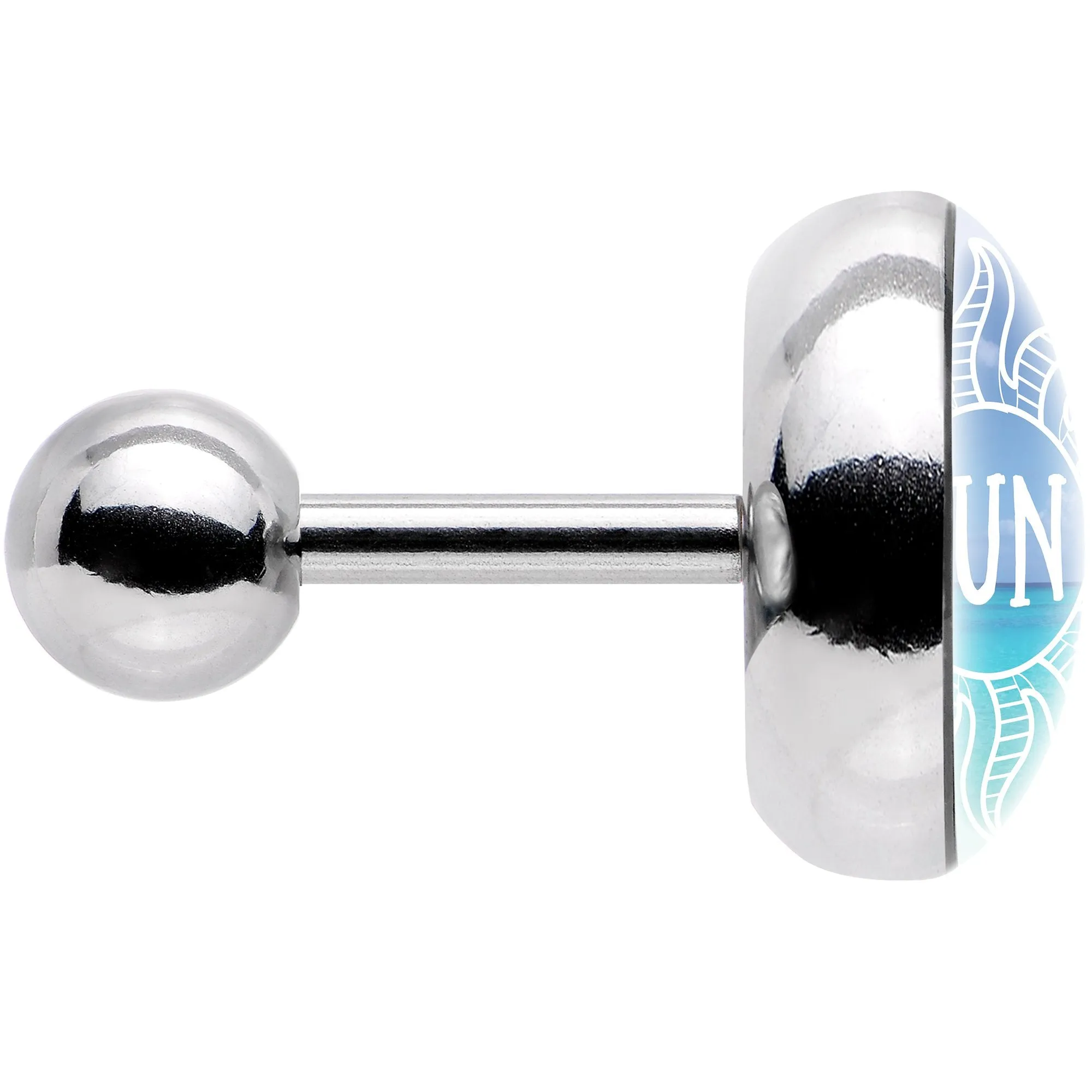 16 Gauge 1/4 Cool Ocean Sun Tragus Cartilage Earring