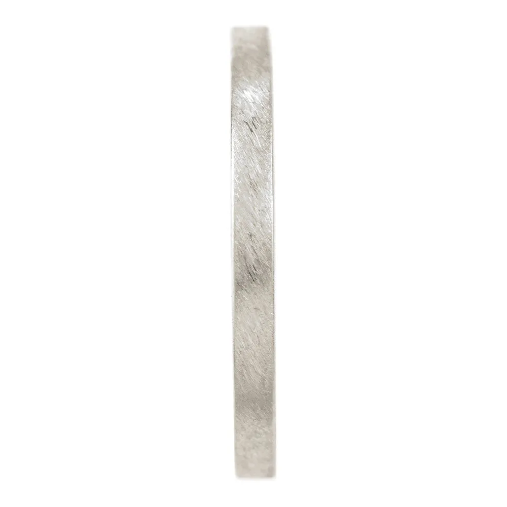 1.7mm Wide x 1.7 mm 14k White Gold Square Wedding Band, Matte