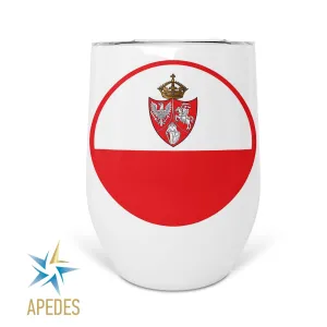 1861 Poland Lithuania Kiev Belarus Marine Flag Stainless Steel Stemless Wine Cup 12 OZ
