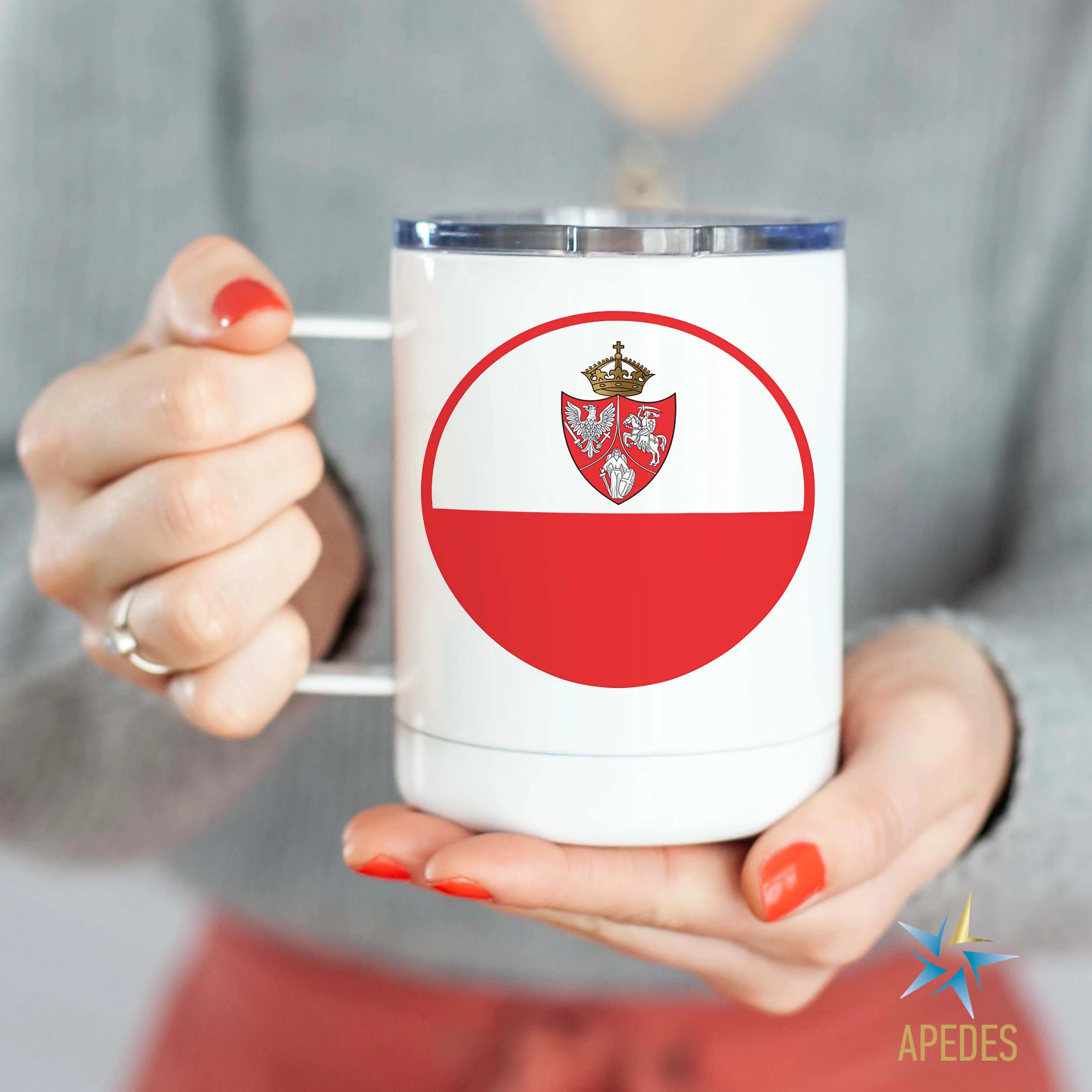 1861 Poland Lithuania Kiev Belarus Marine Flag Stainless Steel Travel Mug 13 OZ