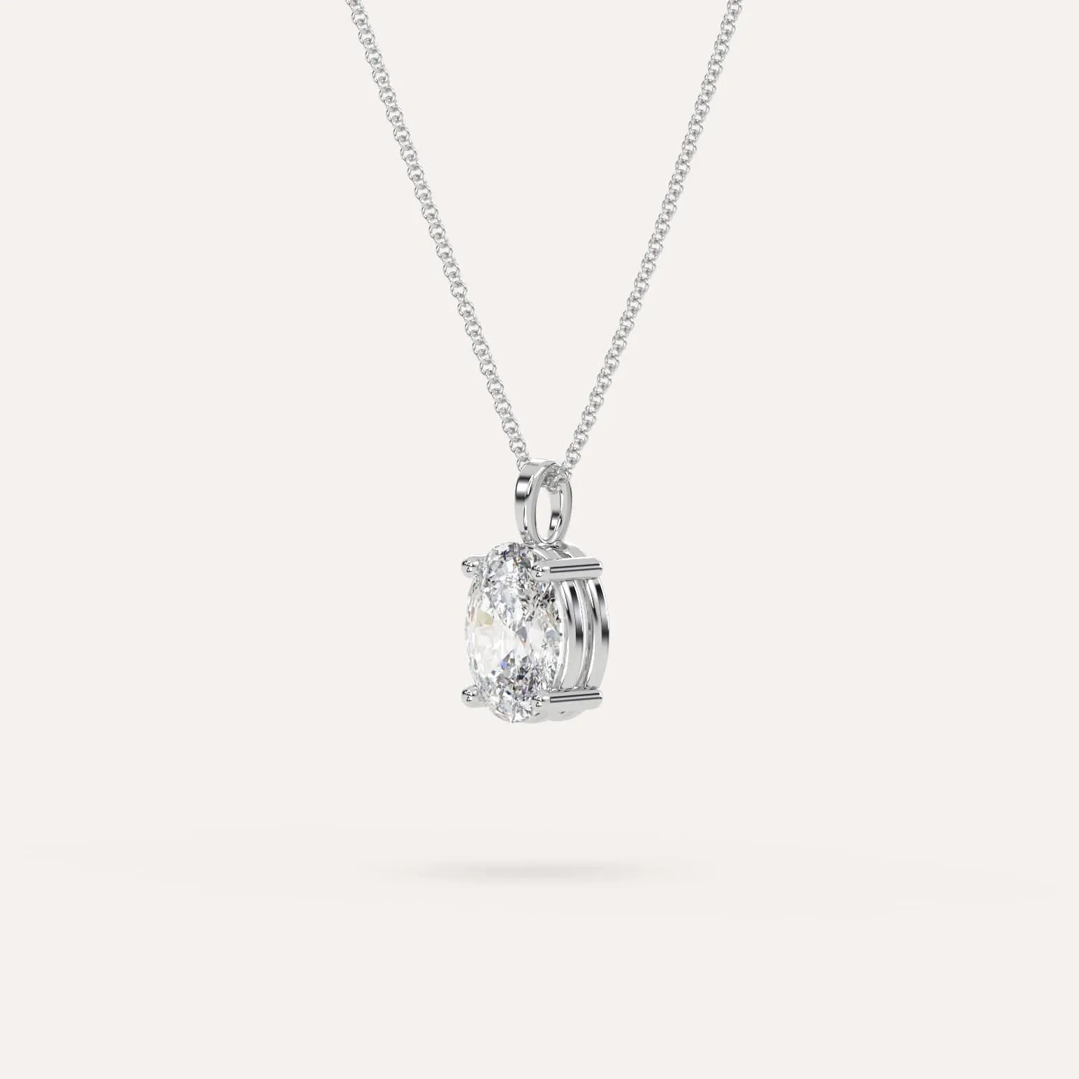 2 carat Oval Diamond Pendant Necklace