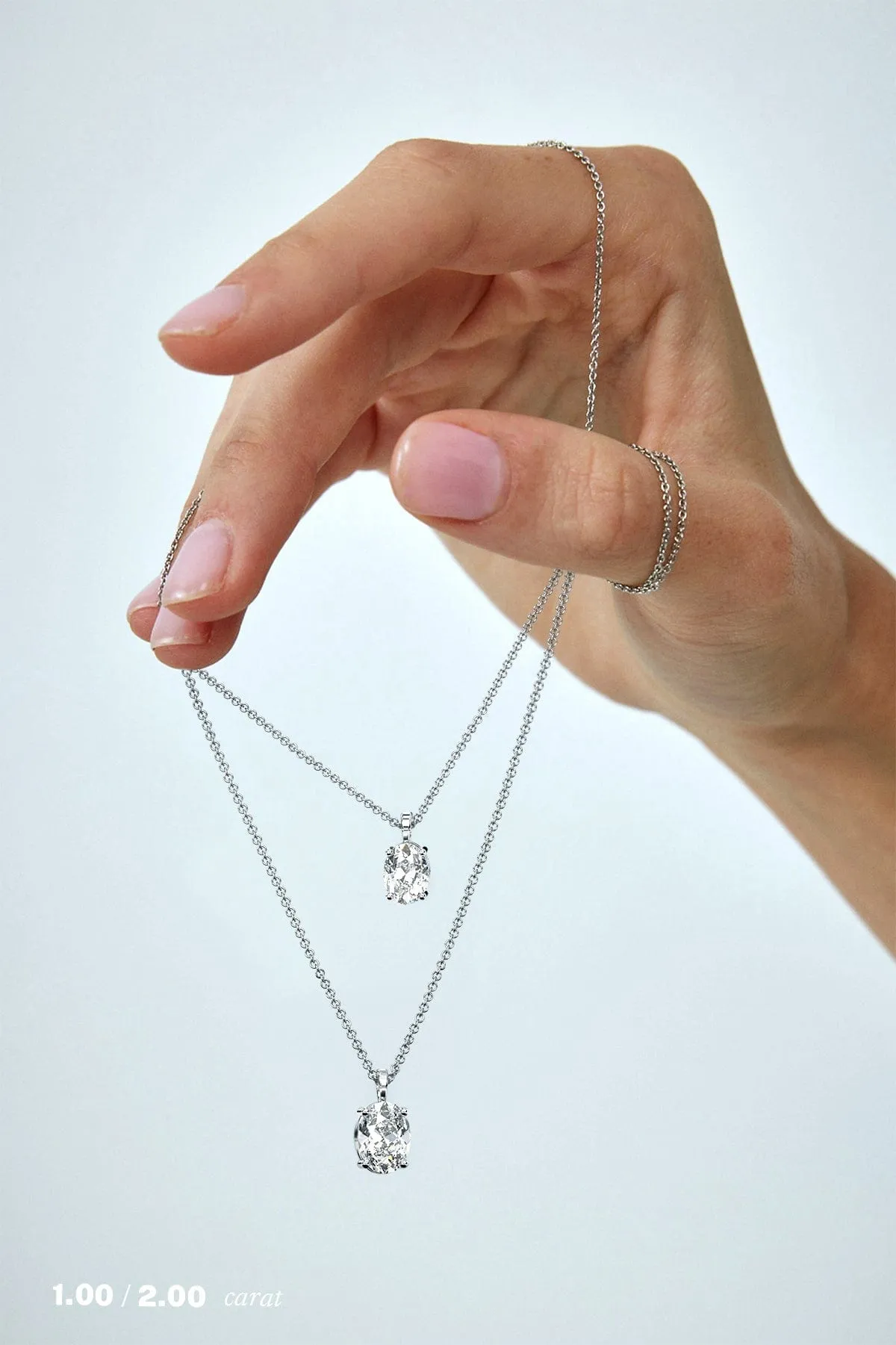 2 carat Oval Diamond Pendant Necklace
