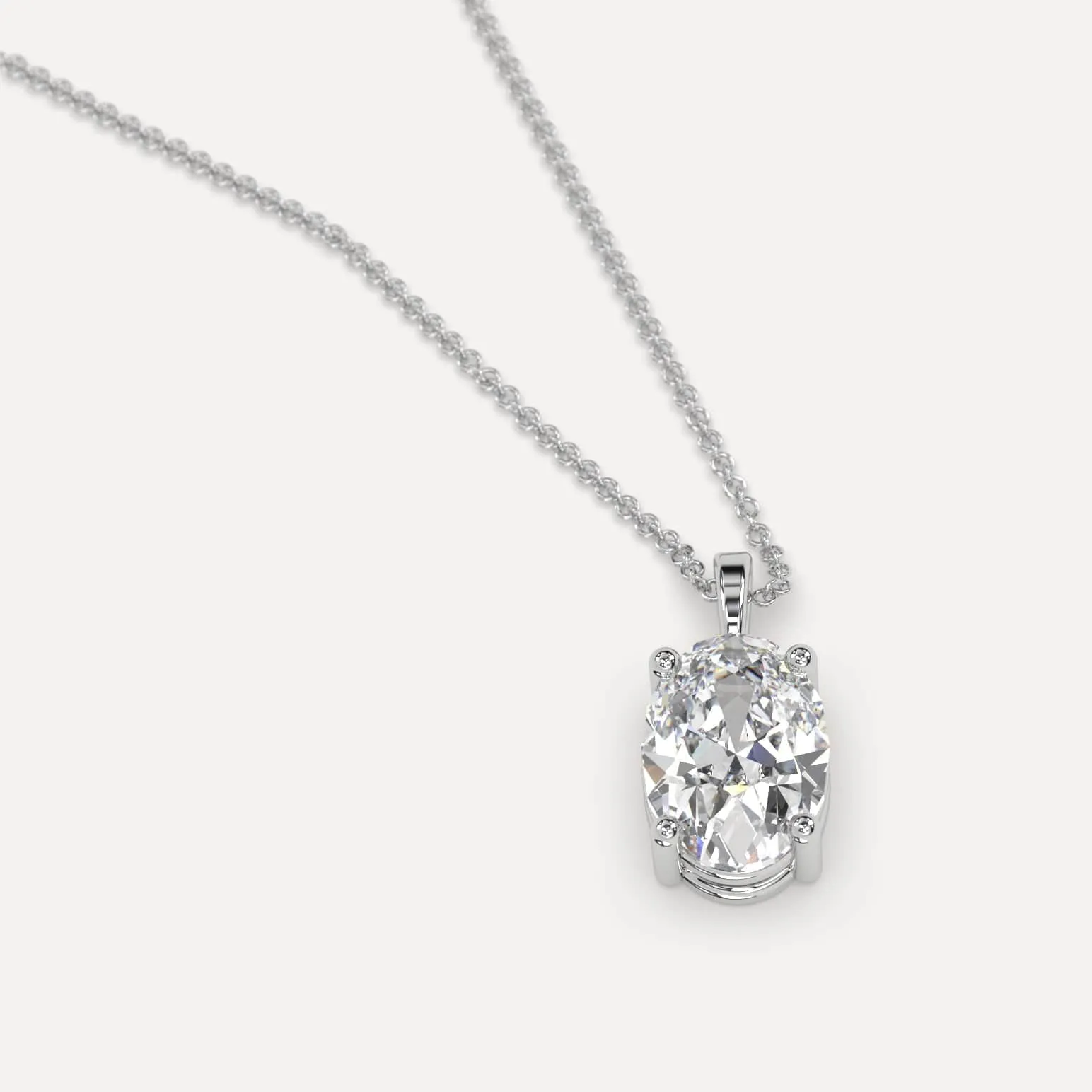 2 carat Oval Diamond Pendant Necklace