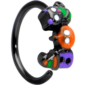 20 Gauge 1/4 Black Boo Party Halloween Nose Hoop