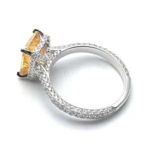 2.5ct Emerald Cut Yellow Diamond Engagement Ring