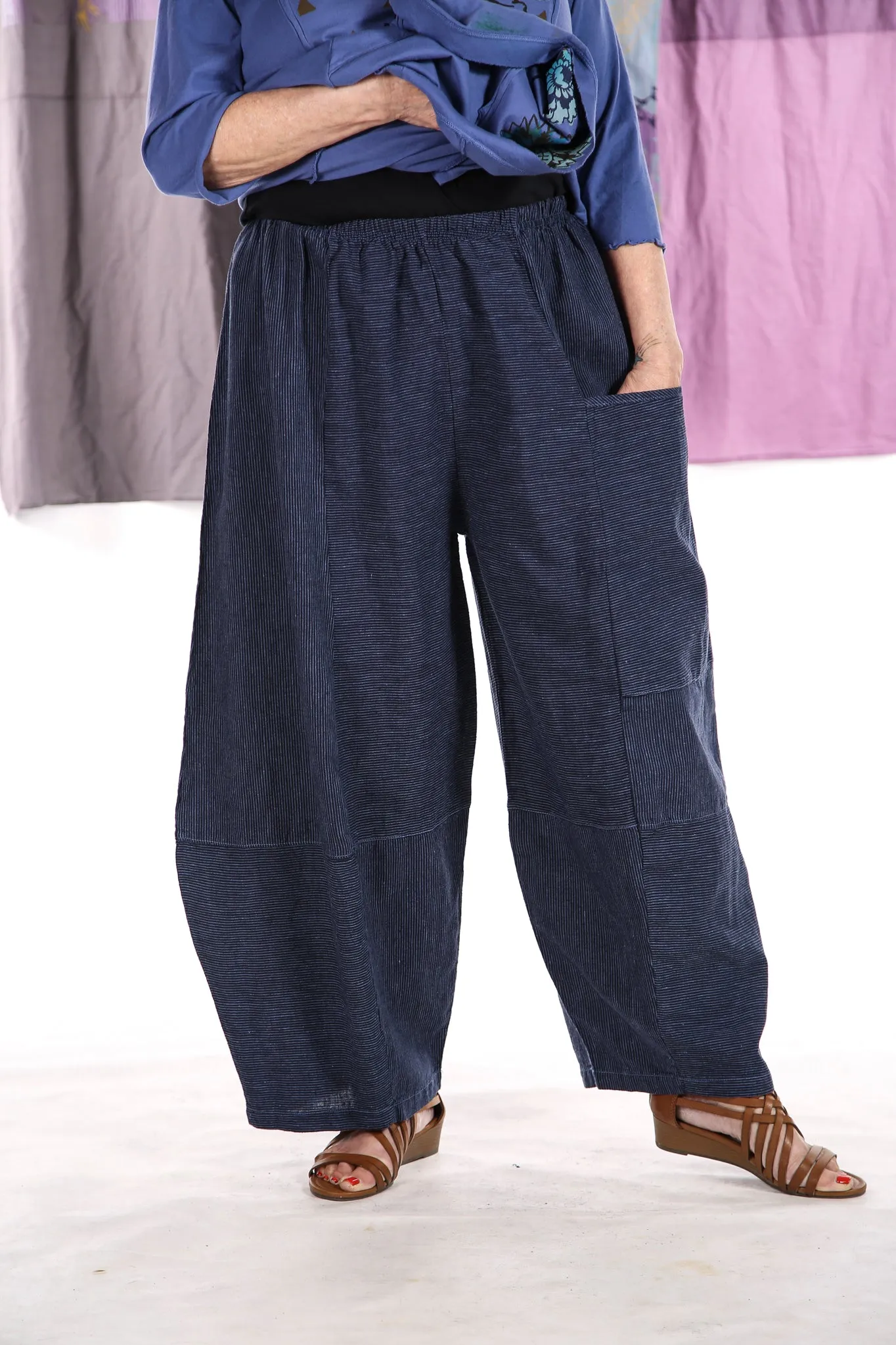 3289 Striped Four Square Pant Elemental Blue/Indigo Stripe - Unprinted