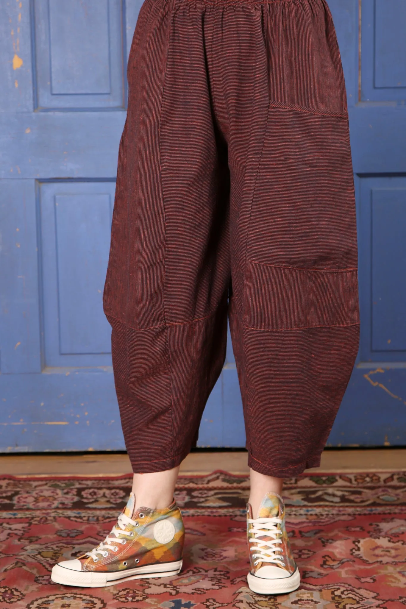 3289 Striped Four Square Pant Saffron/Indigo Stripe - Unprinted