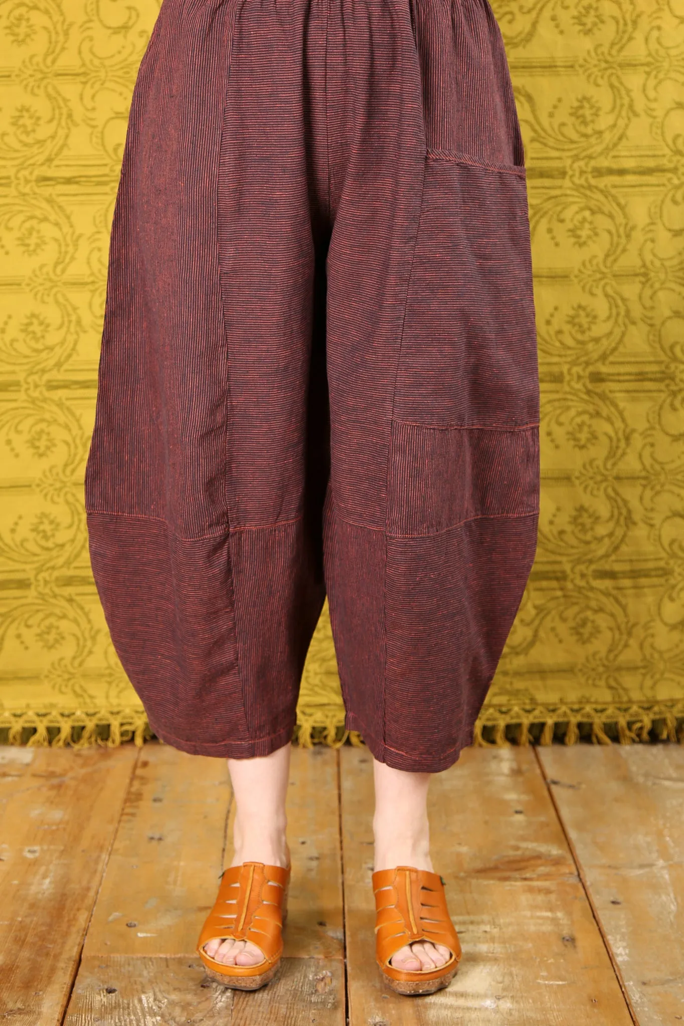3289 Striped Four Square Pant Saffron/Indigo Stripe - Unprinted