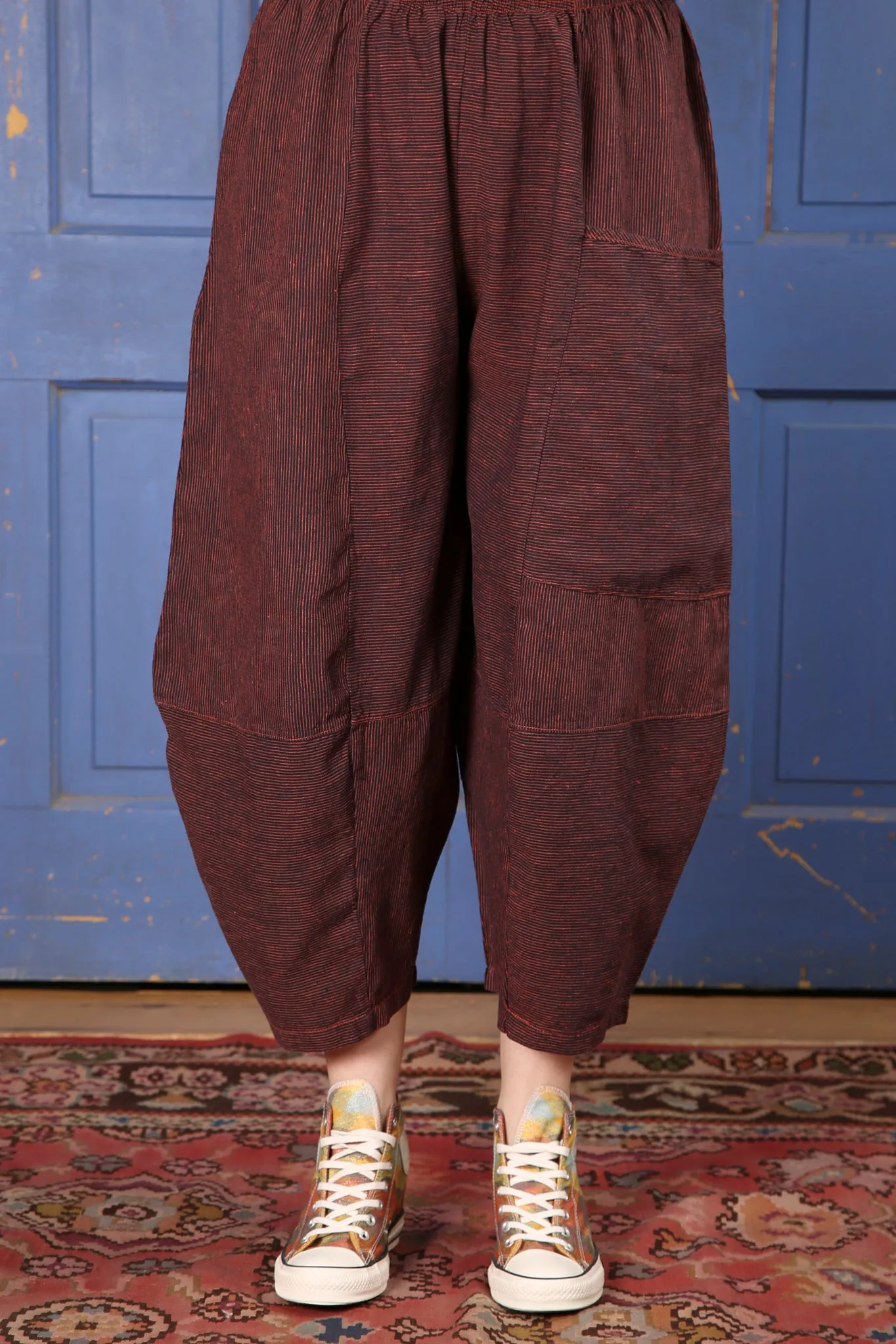 3289 Striped Four Square Pant Saffron/Indigo Stripe - Unprinted