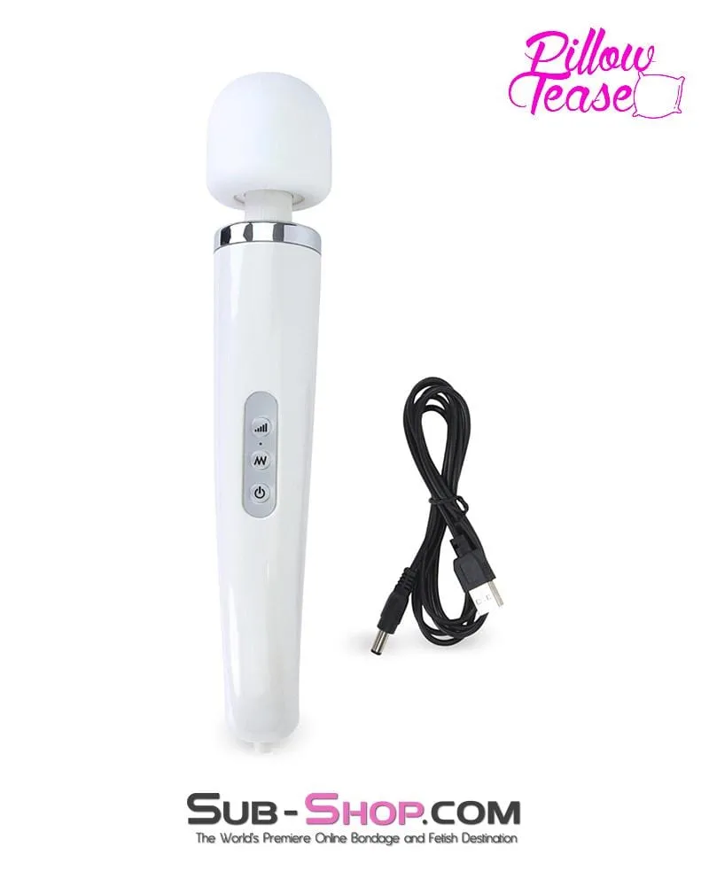 3453M      30 Speed Wireless USB Rechargeable Magic Wand Vibrator, White
