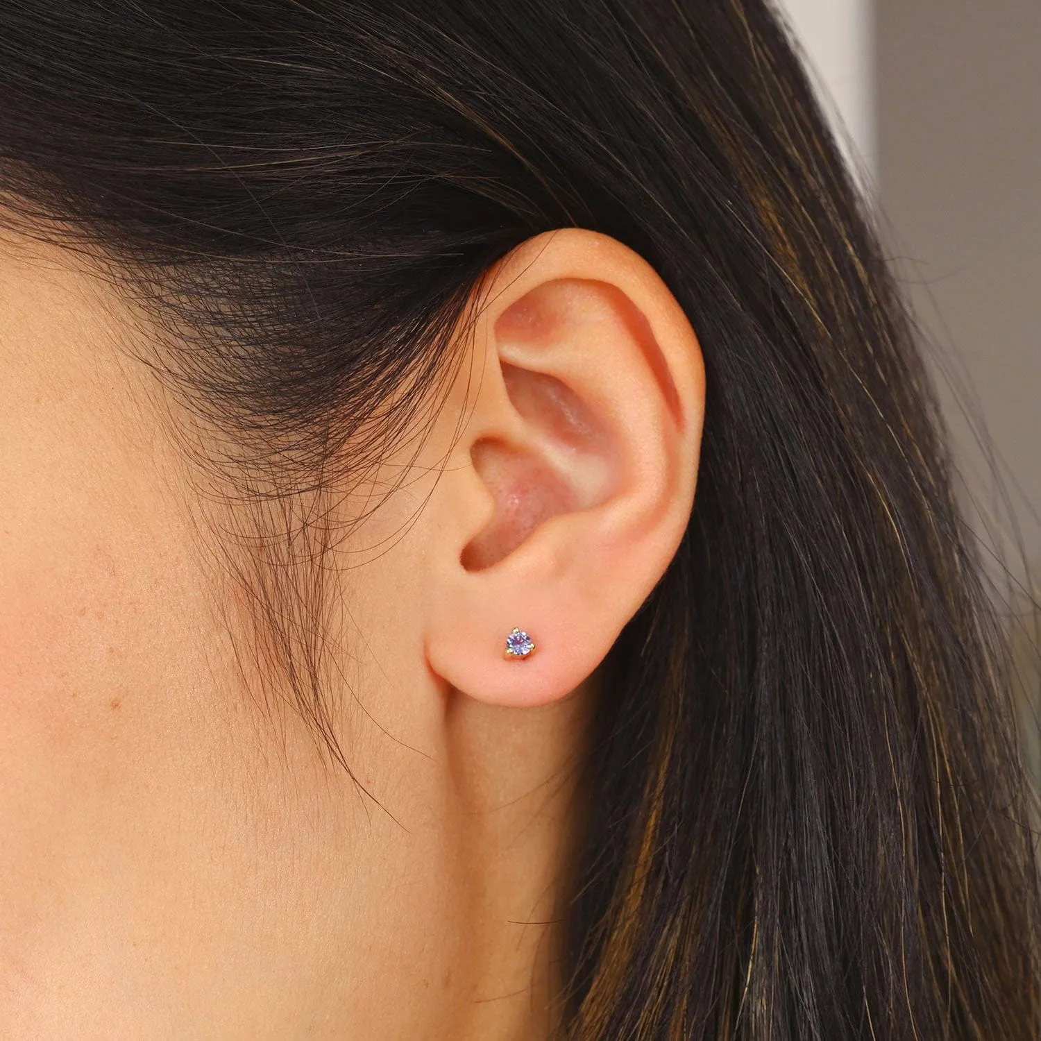 3mm Birthstone Studs - Tanzanite