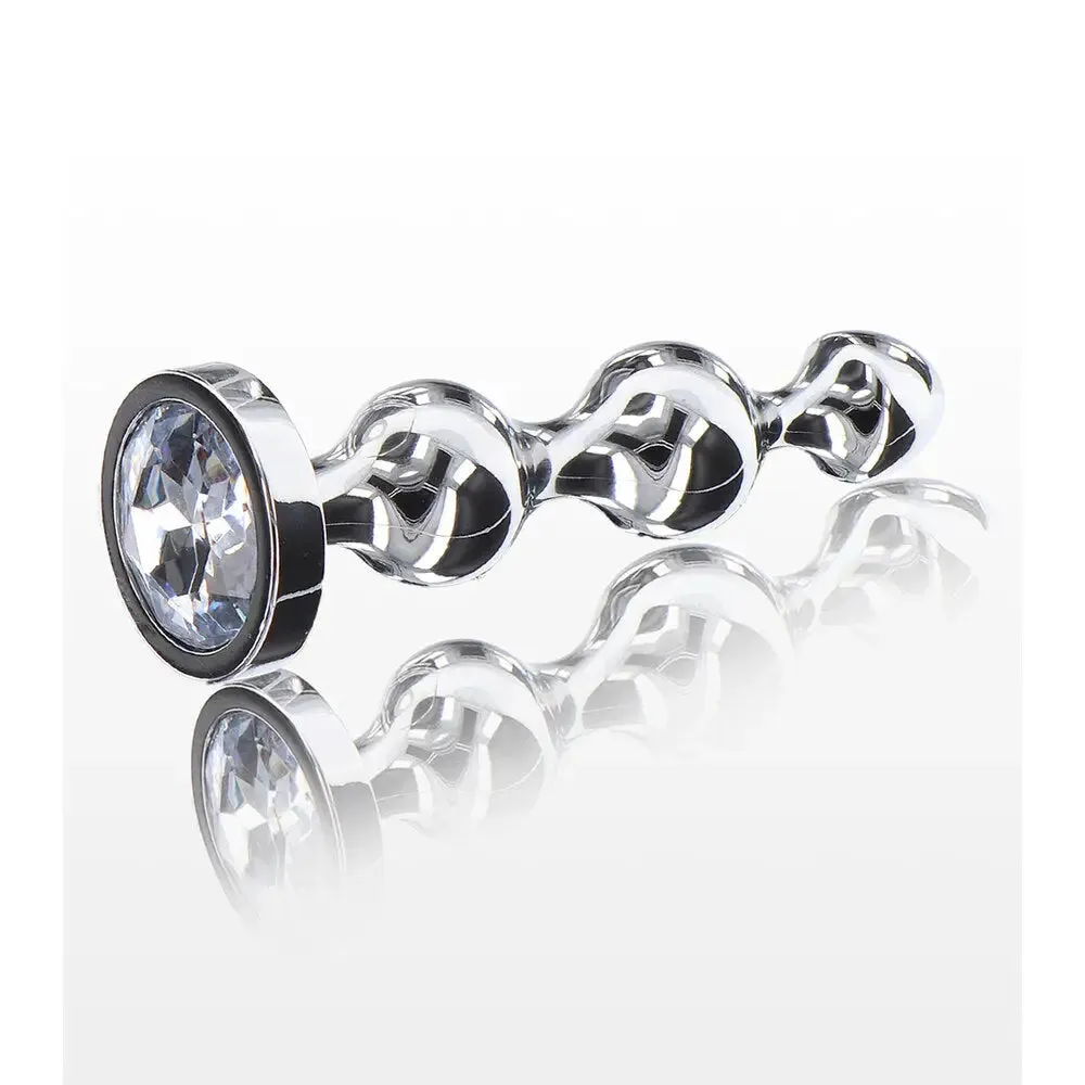 5.25-inch Toy Joy Stainless Steel Metal Large Diamond Anal Beads