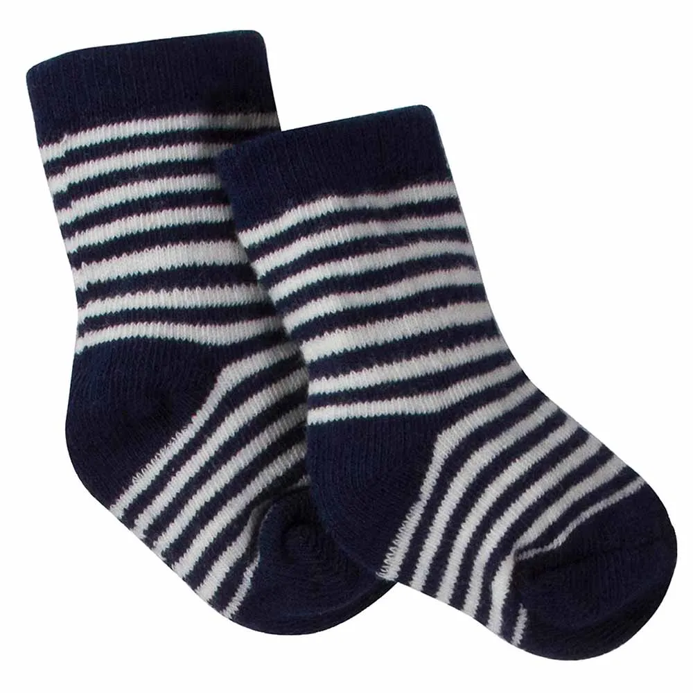 6-Pack Boys Striped Wiggle Proof Terry Crew Socks