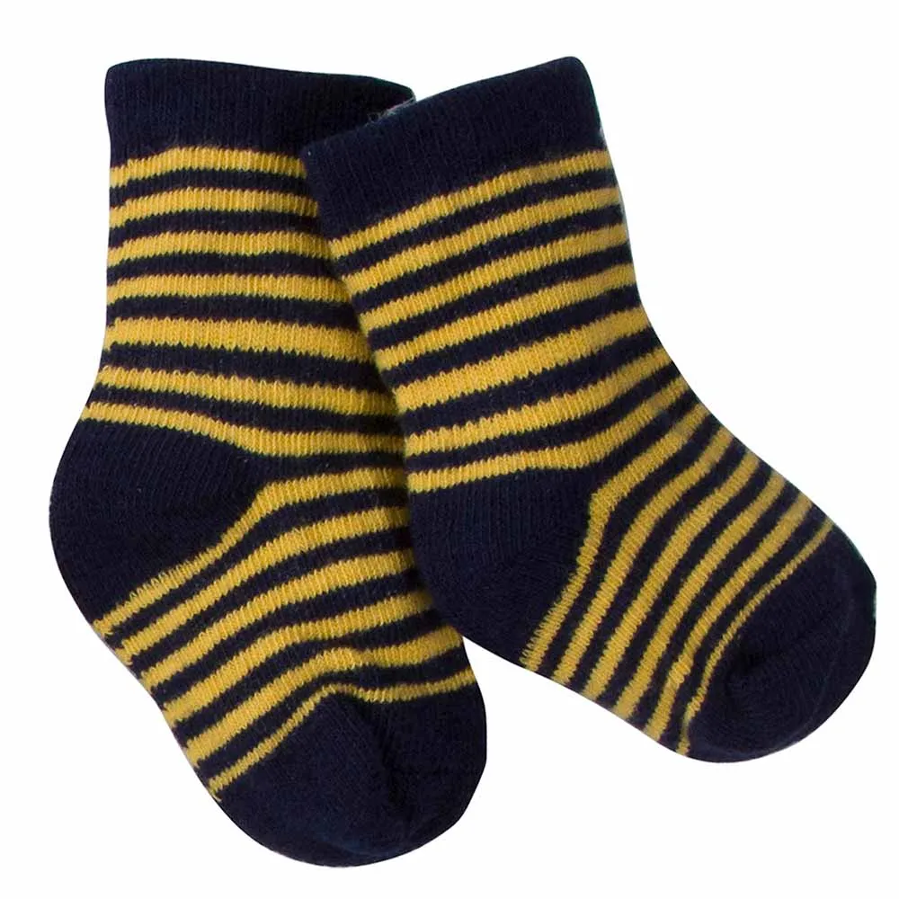 6-Pack Boys Striped Wiggle Proof Terry Crew Socks