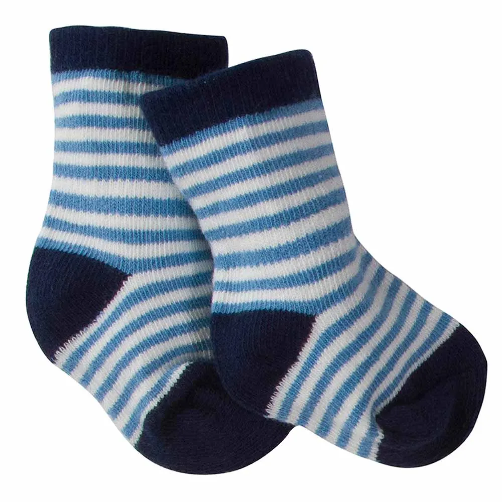 6-Pack Boys Striped Wiggle Proof Terry Crew Socks